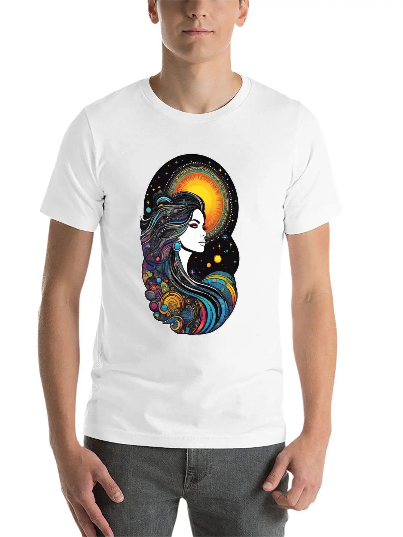 Cosmic Goddess Of Creation Unisex Short Sleeve Soft Cotton T-Shirt – Casual Everyday Wear