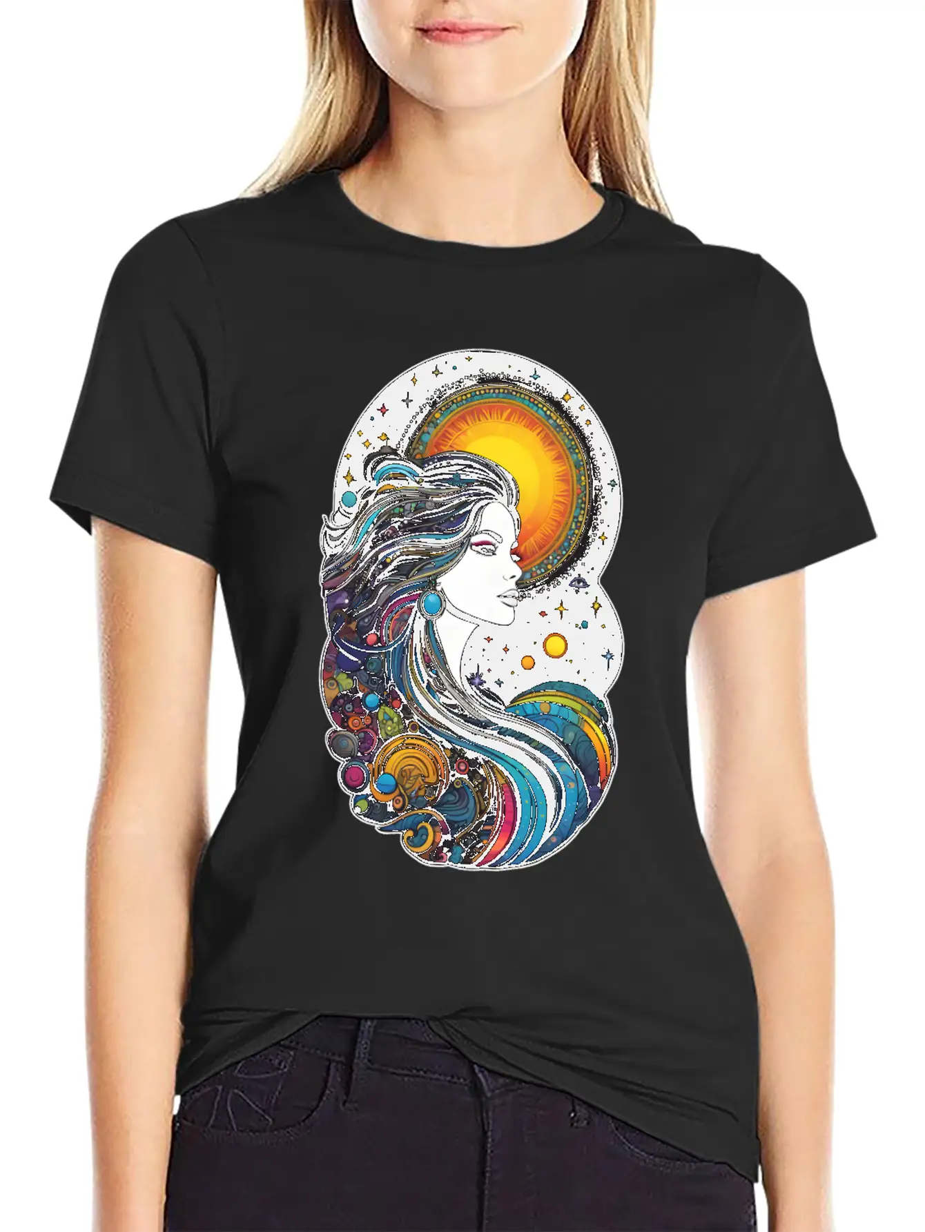 Cosmic Goddess Of Creation Unisex Short Sleeve Soft Cotton T-Shirt – Casual Everyday Wear