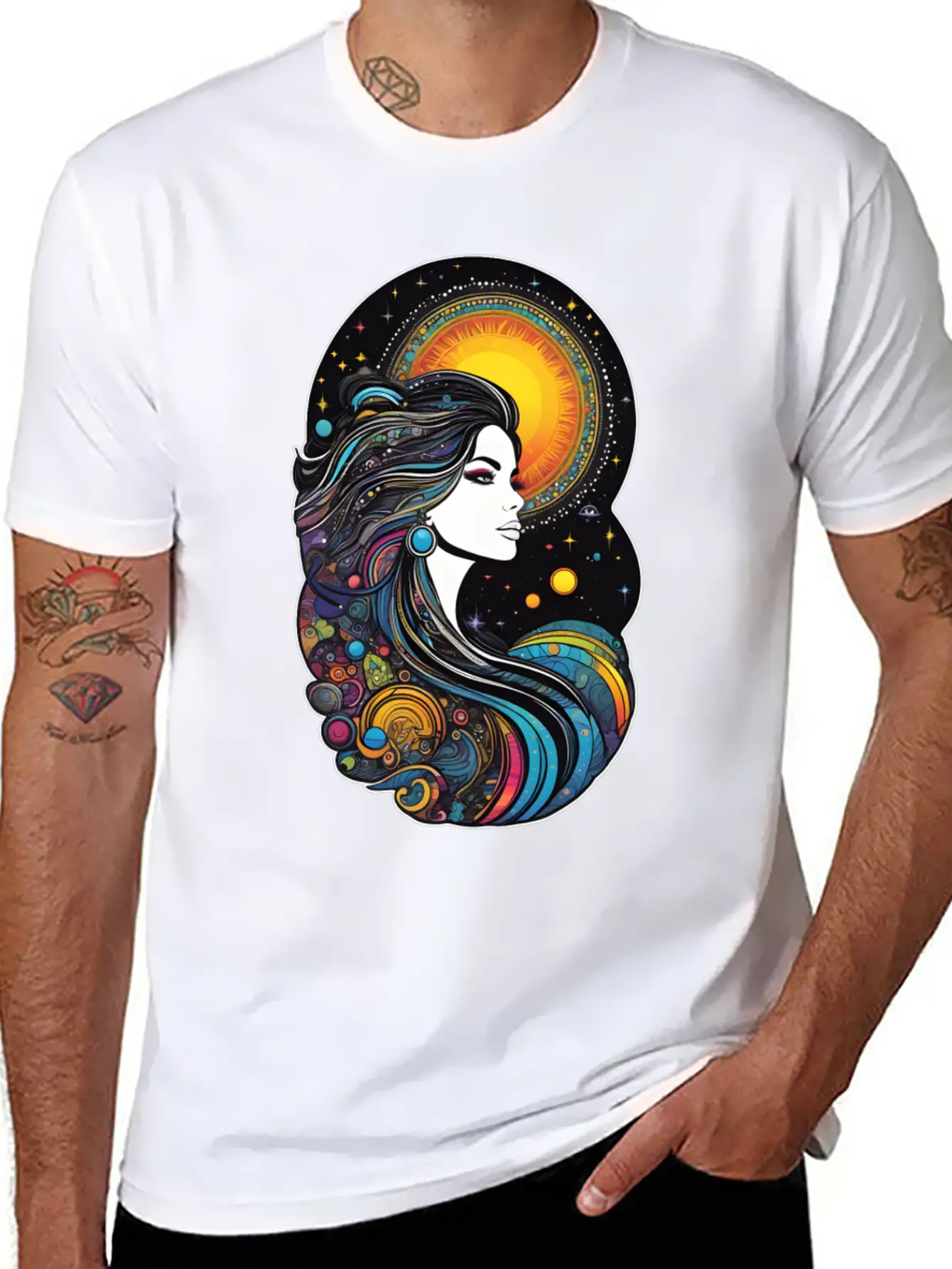 Cosmic Goddess Of Creation Unisex Short Sleeve Soft Cotton T-Shirt – Casual Everyday Wear