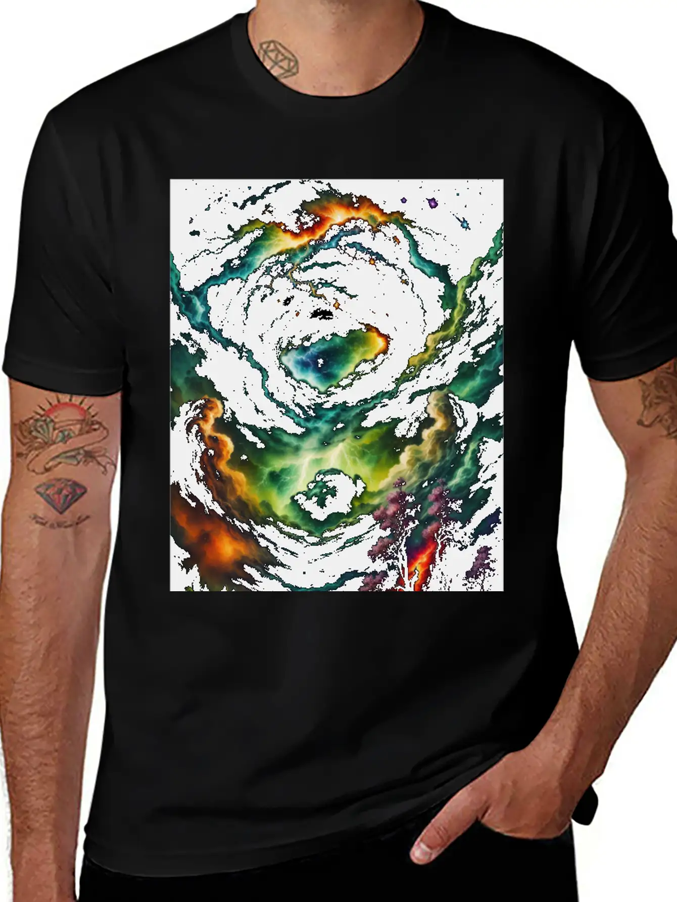 Cosmic Landscape Unisex Short Sleeve Soft Cotton T-Shirt – Casual Everyday Wear