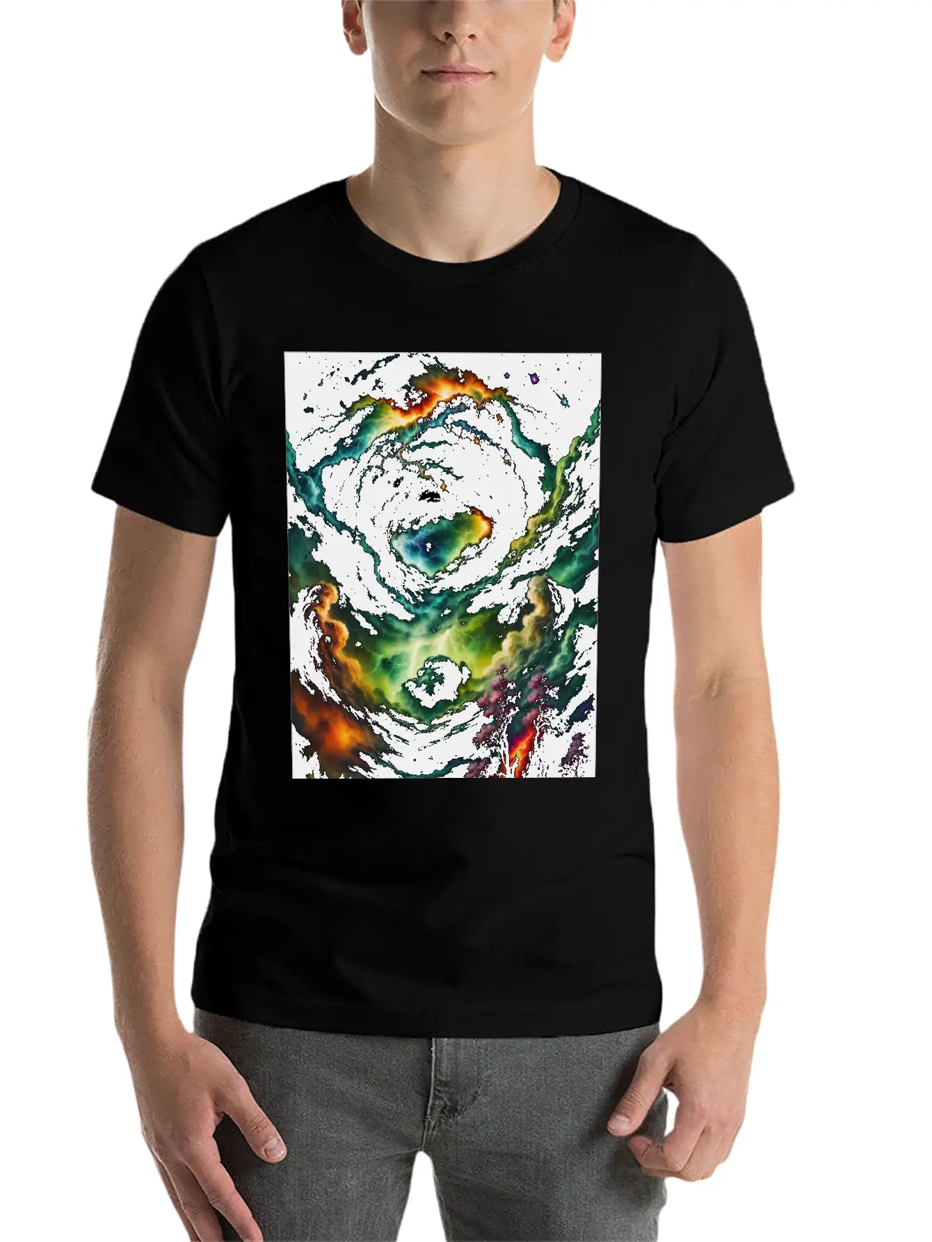 Cosmic Landscape Unisex Short Sleeve Soft Cotton T-Shirt – Casual Everyday Wear