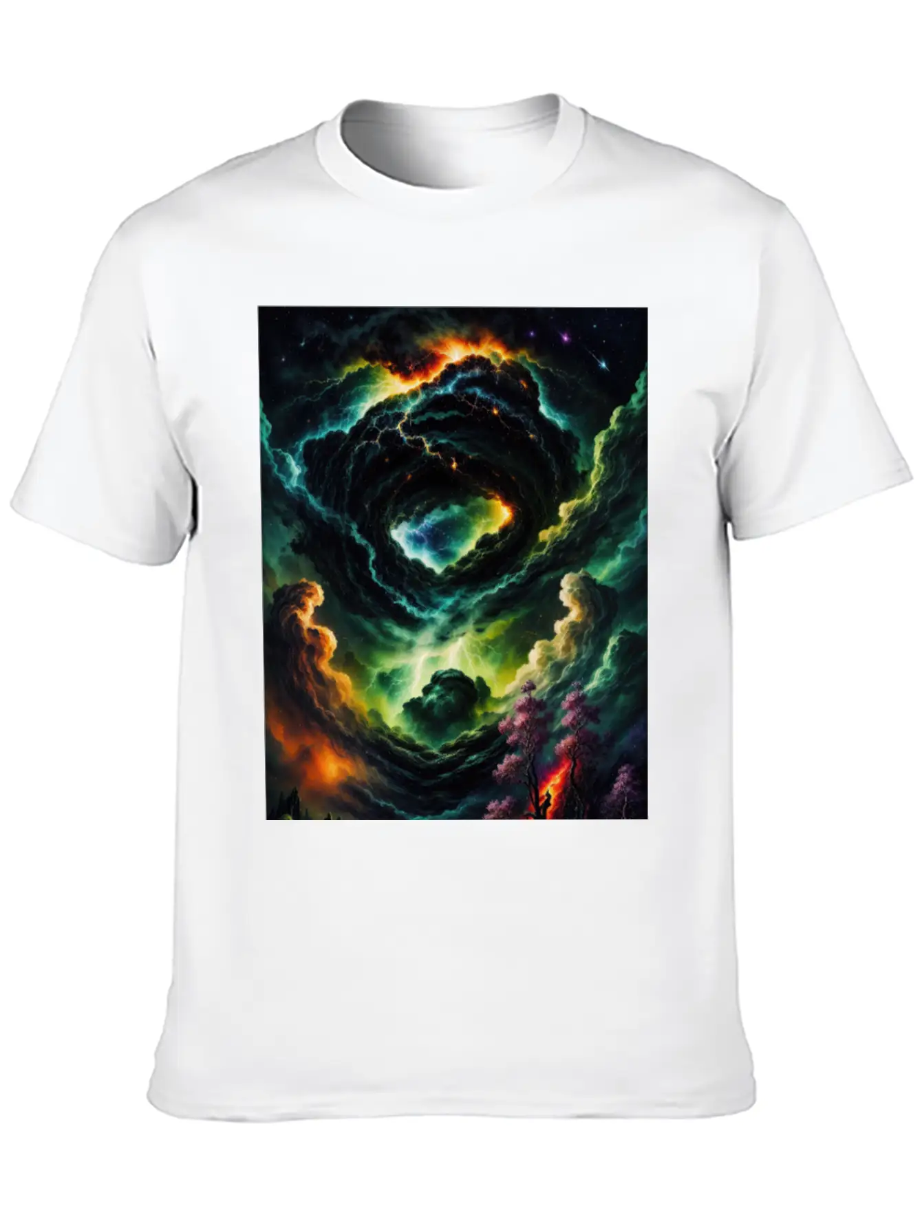 Cosmic Landscape Unisex Short Sleeve Soft Cotton T-Shirt – Casual Everyday Wear