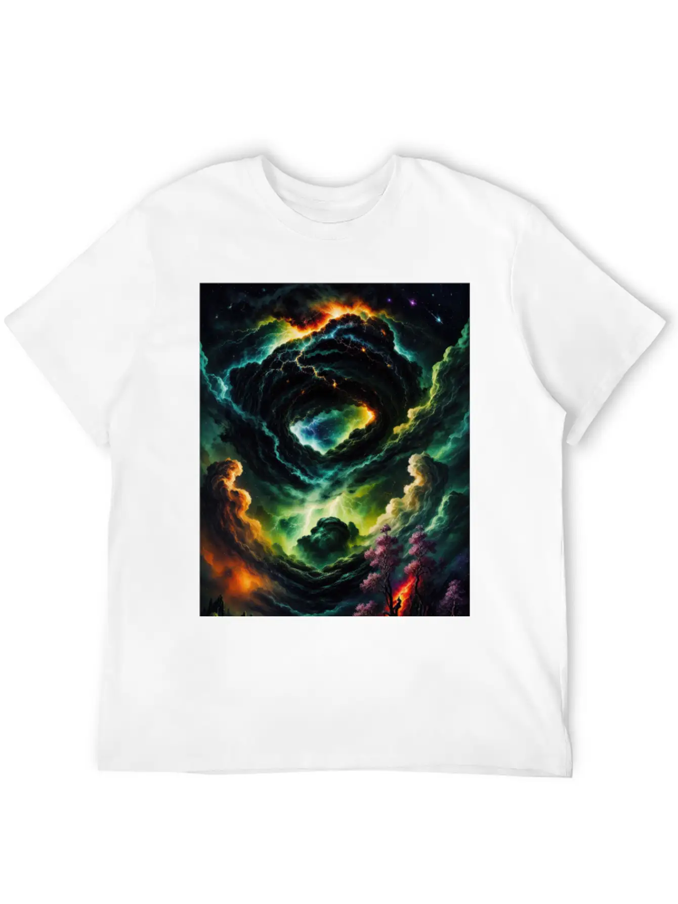 Cosmic Landscape Unisex Short Sleeve Soft Cotton T-Shirt – Casual Everyday Wear
