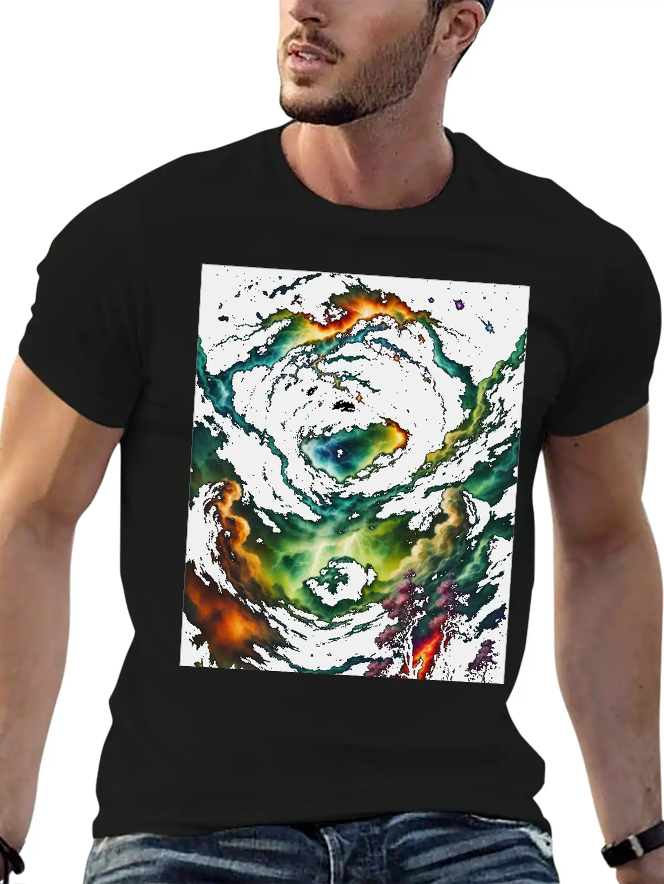 Cosmic Landscape Unisex Short Sleeve Soft Cotton T-Shirt – Casual Everyday Wear