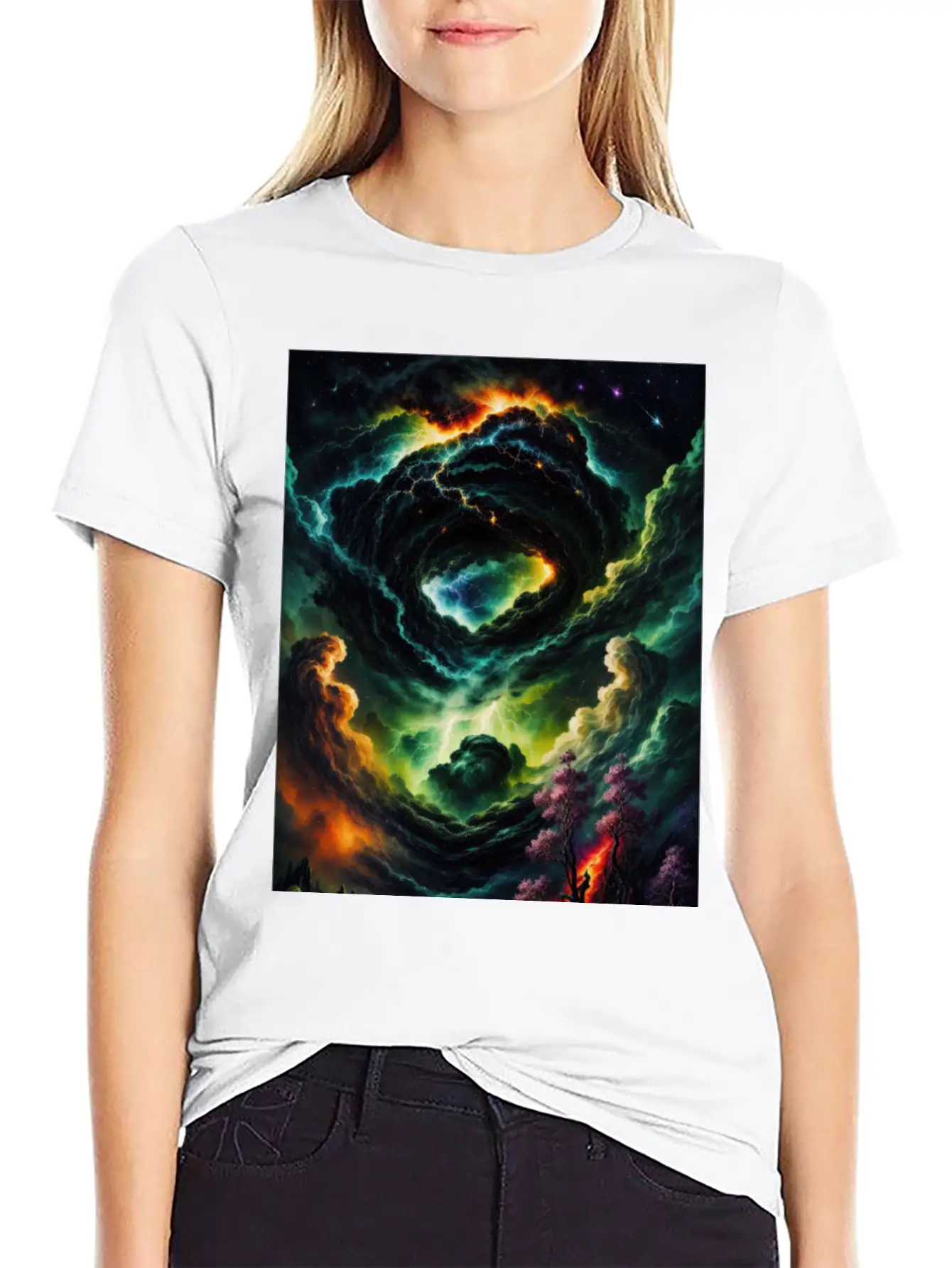 Cosmic Landscape Unisex Short Sleeve Soft Cotton T-Shirt – Casual Everyday Wear