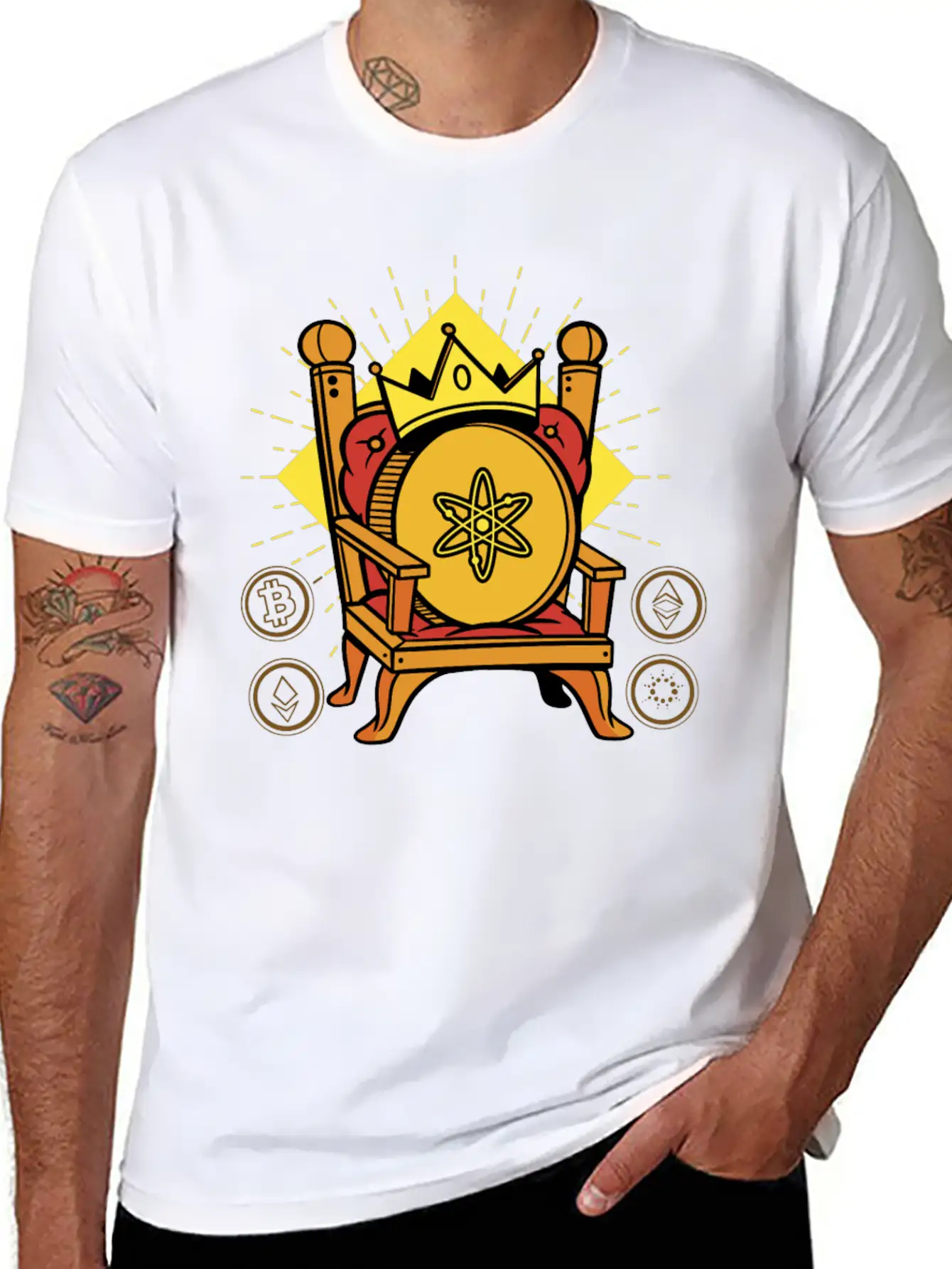 Cosmos Is King Crypto Timeless Short Sleeve Tee – Comfy And Minimalist Design