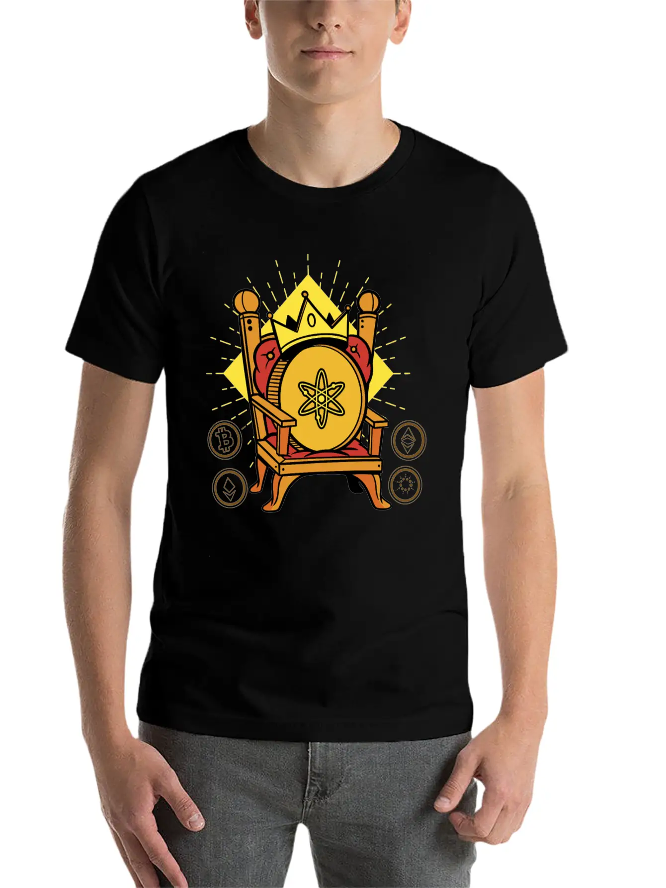 Cosmos Is King Crypto Timeless Short Sleeve Tee – Comfy And Minimalist Design