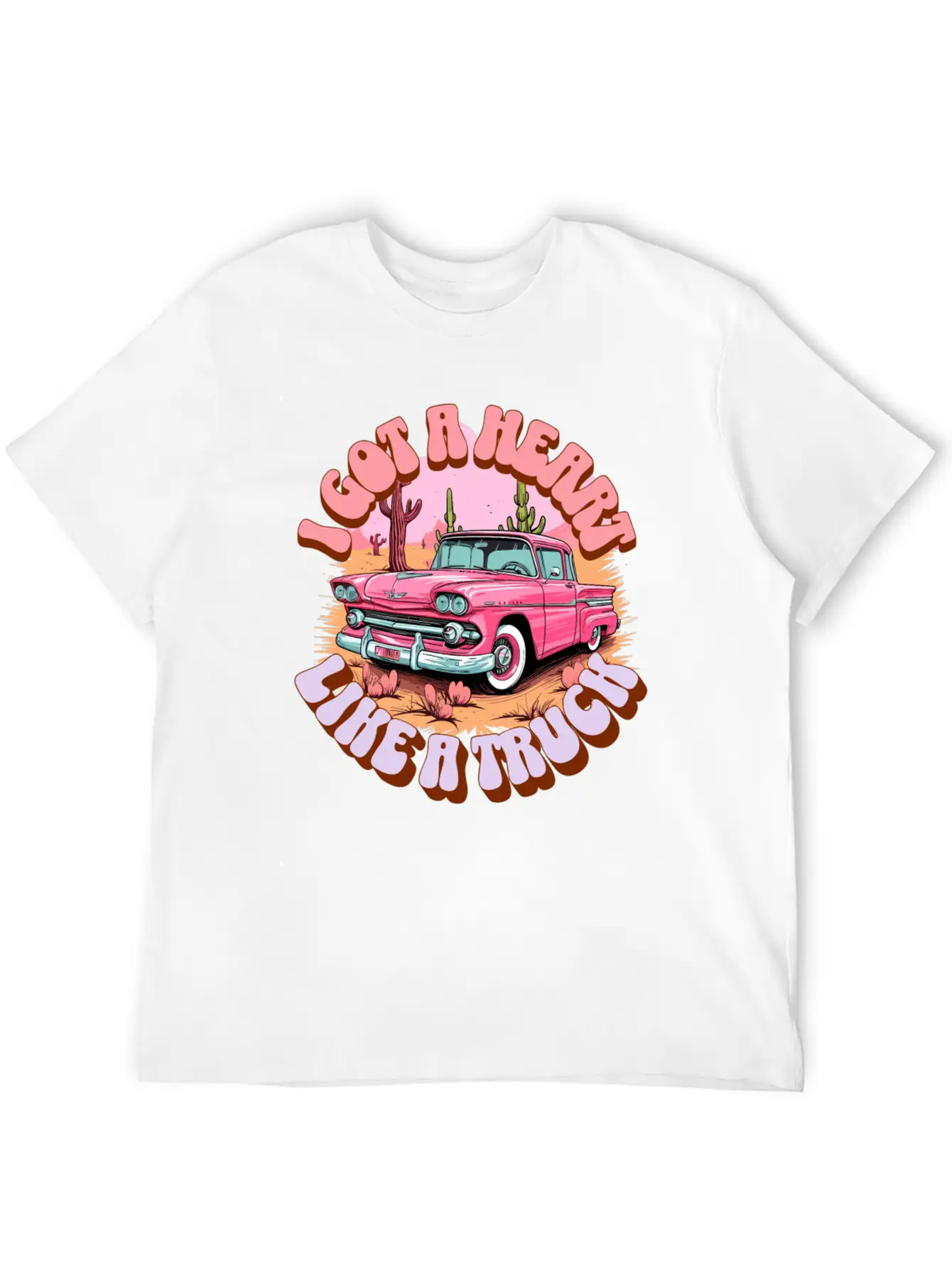 Country, Western, Heart Like A Truck, Western Boho Stylish Everyday T-Shirt – Unisex Basic Cotton Tee