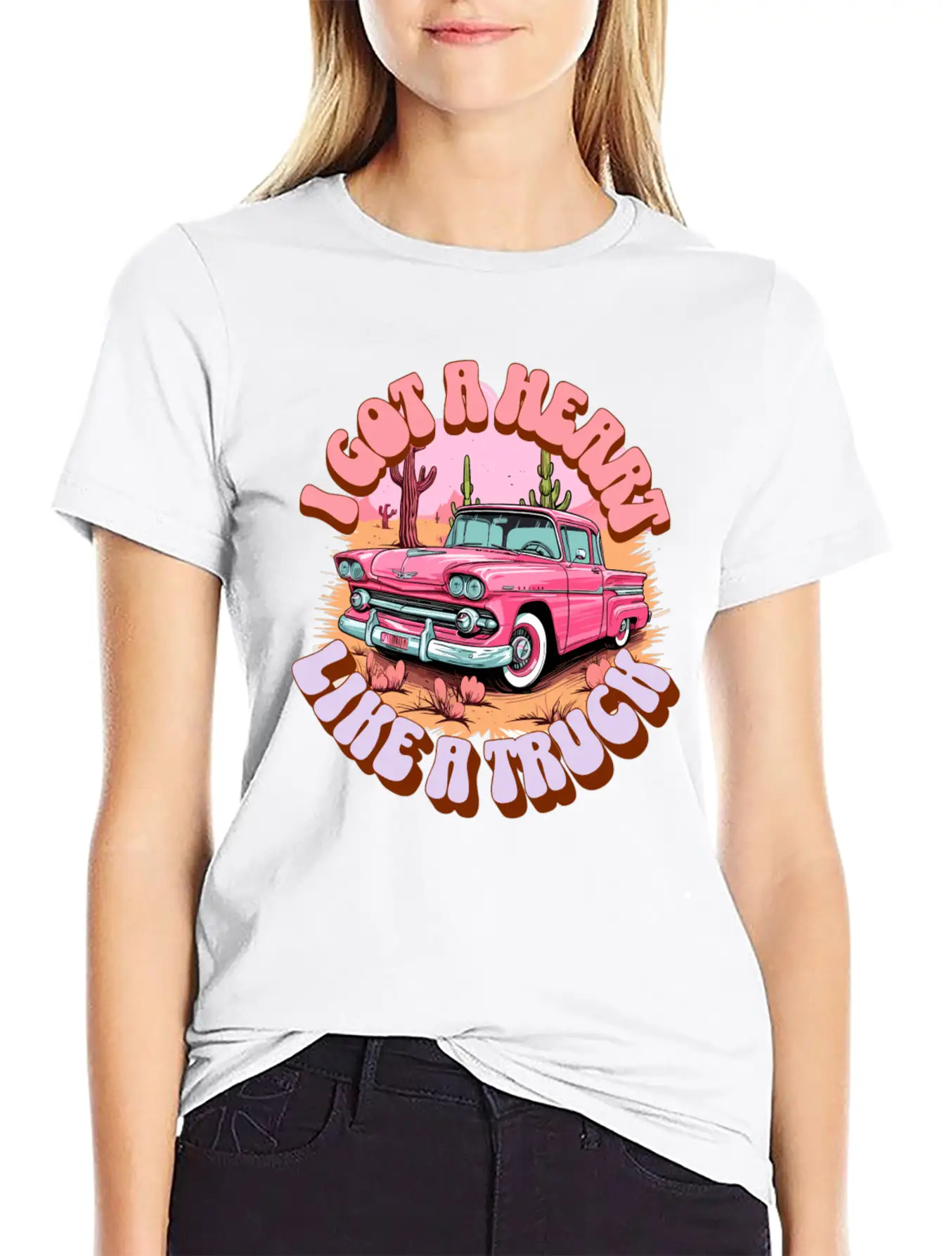 Country, Western, Heart Like A Truck, Western Boho Stylish Everyday T-Shirt – Unisex Basic Cotton Tee