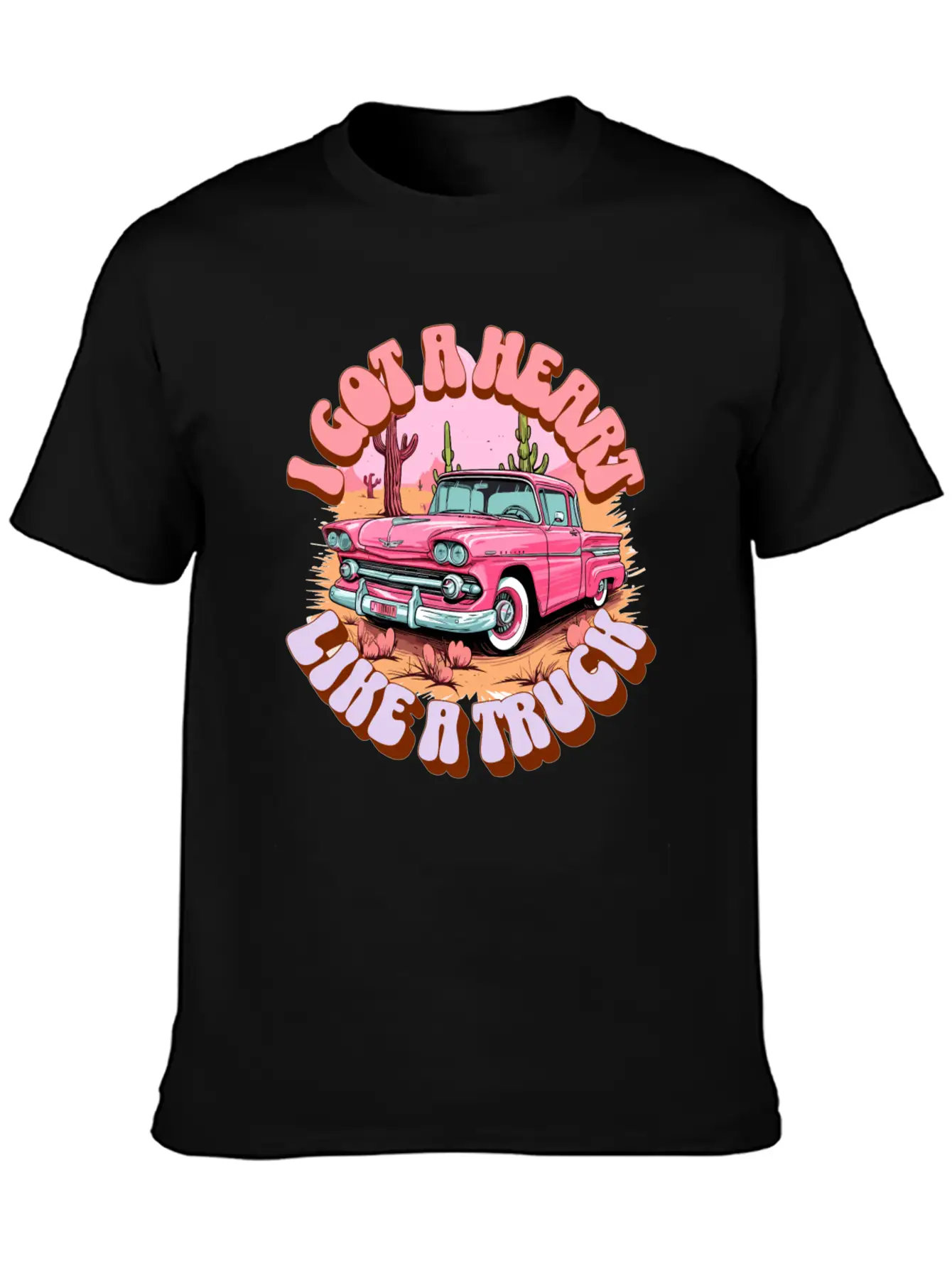 Country, Western, Heart Like A Truck, Western Boho Stylish Everyday T-Shirt – Unisex Basic Cotton Tee