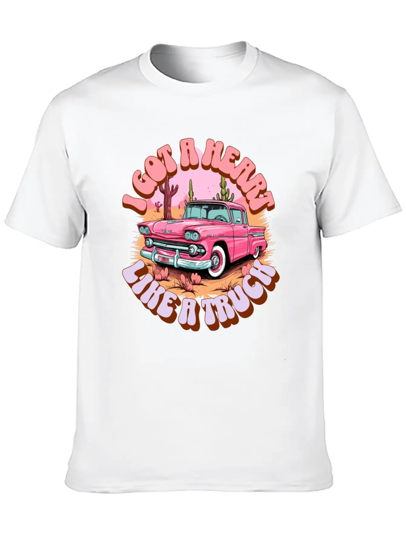 Country, Western, Heart Like A Truck, Western Boho Stylish Everyday T-Shirt – Unisex Basic Cotton Tee