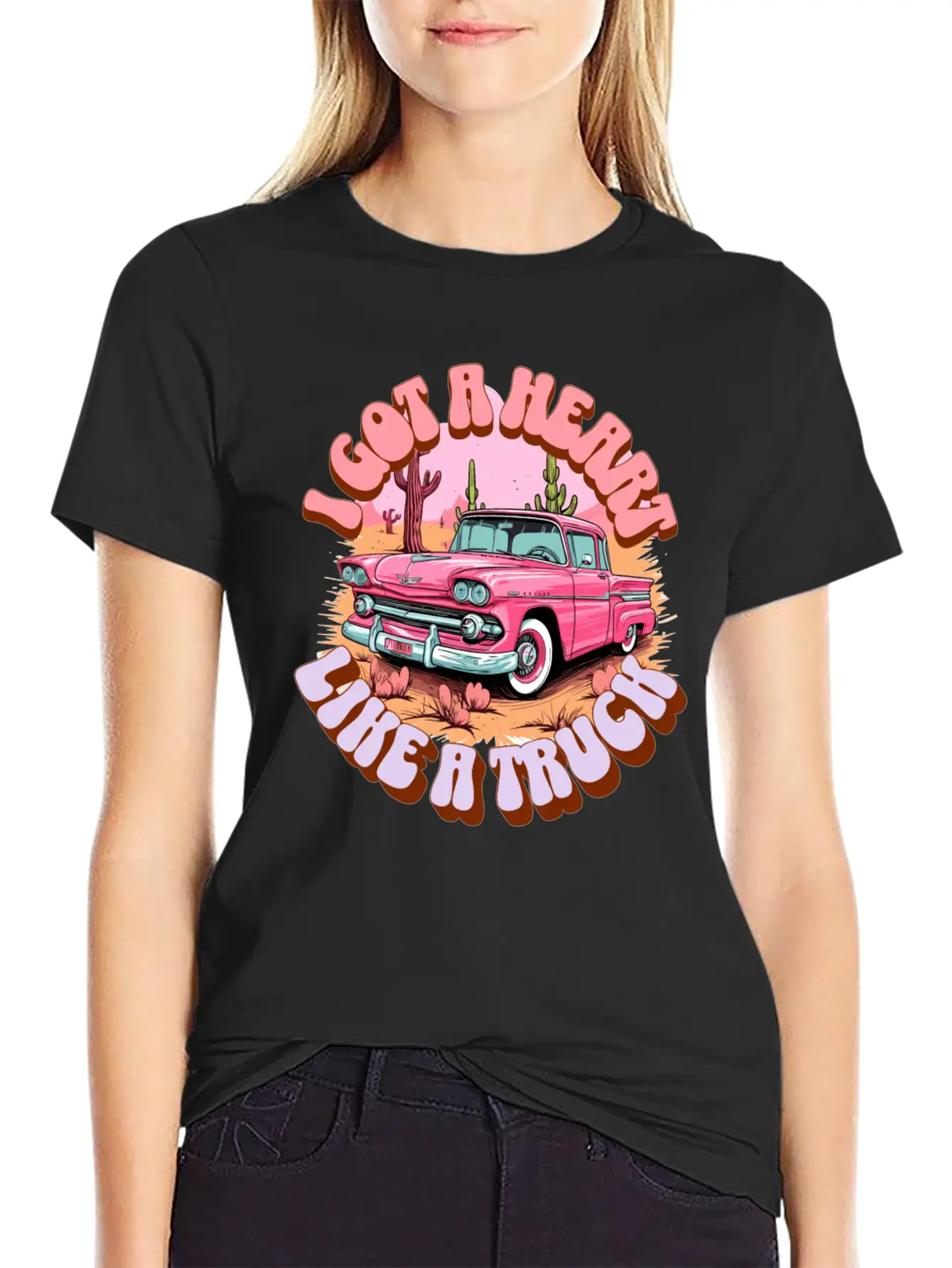 Country, Western, Heart Like A Truck, Western Boho Stylish Everyday T-Shirt – Unisex Basic Cotton Tee