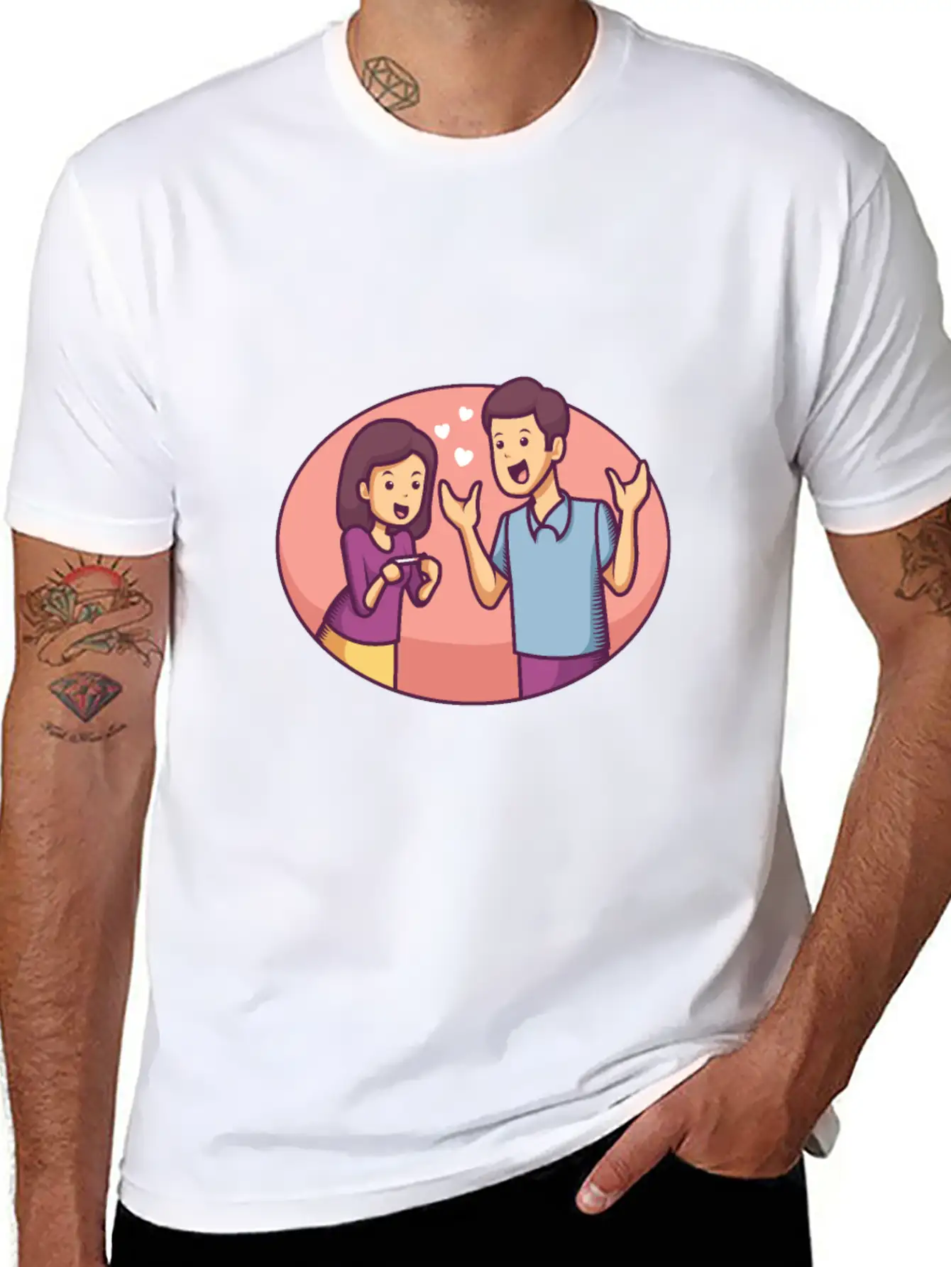 Couple Expecting Pregnancy Stylish Everyday T-Shirt – Unisex Basic Cotton Tee