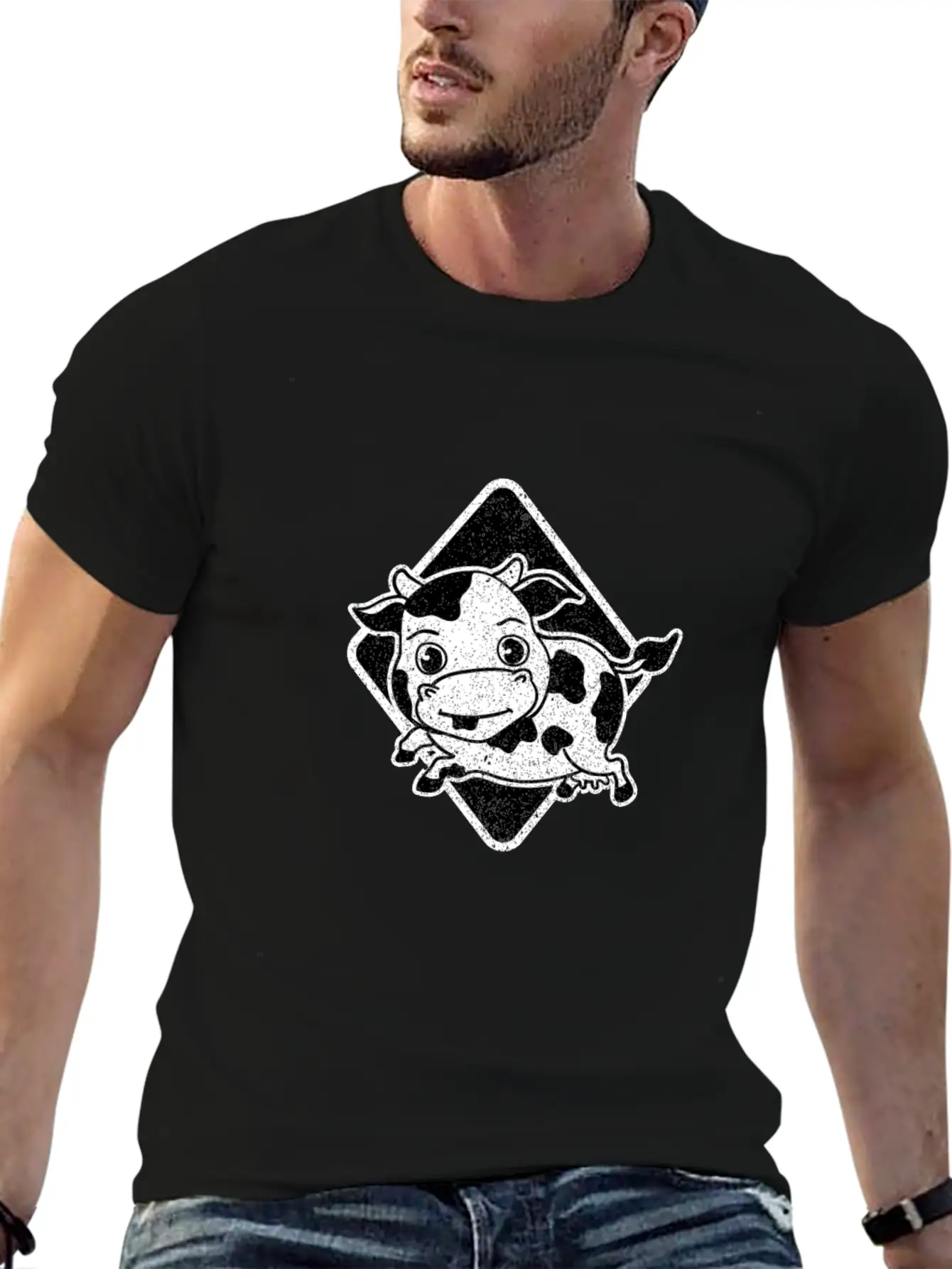 Cow Bull Animal Unisex Short Sleeve Soft Cotton T-Shirt – Casual Everyday Wear