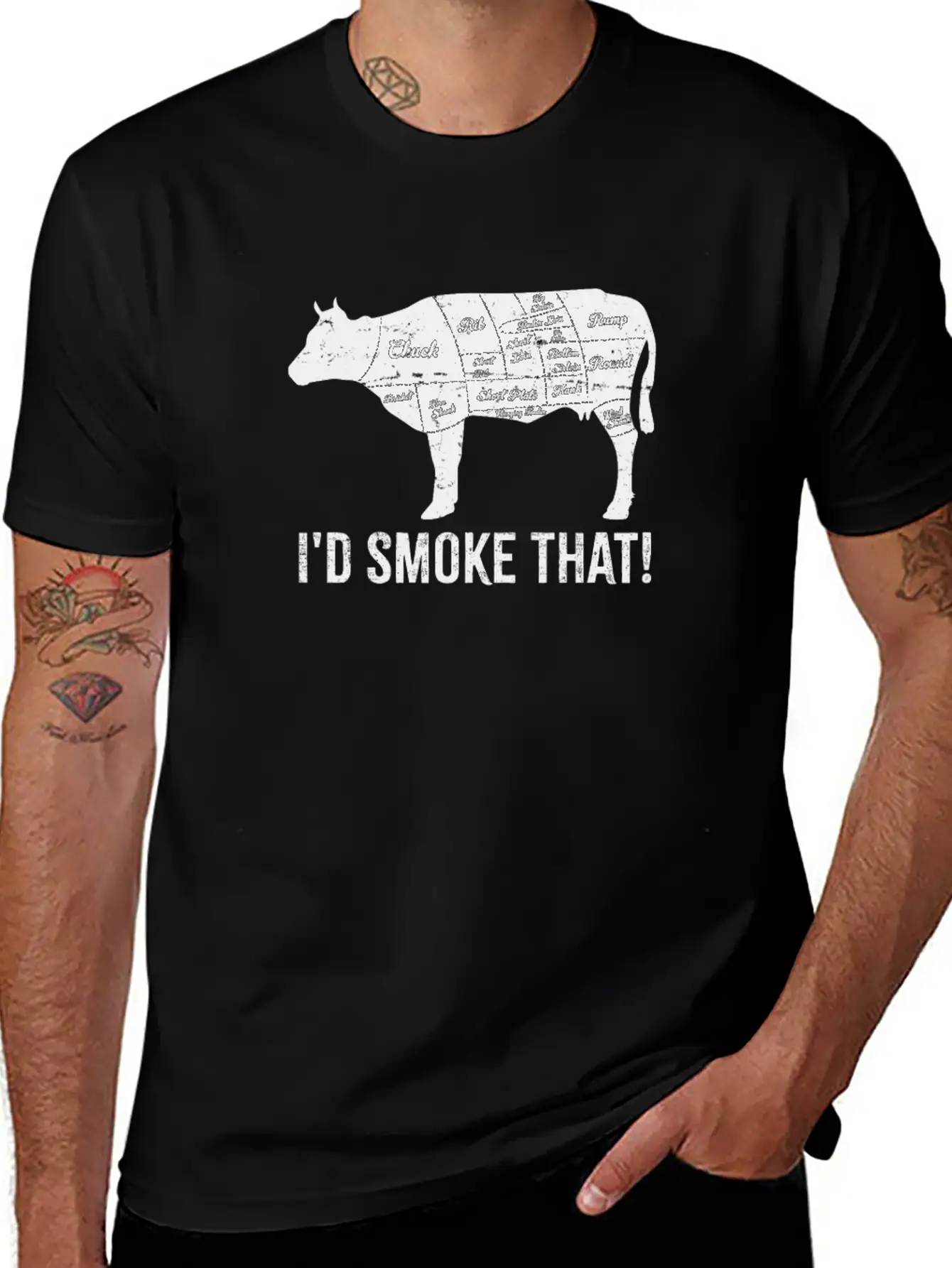 Cow I'd Smoke That BBQ Fathers Day Comfortable Minimalist Graphic Tee – Summer Style Essential
