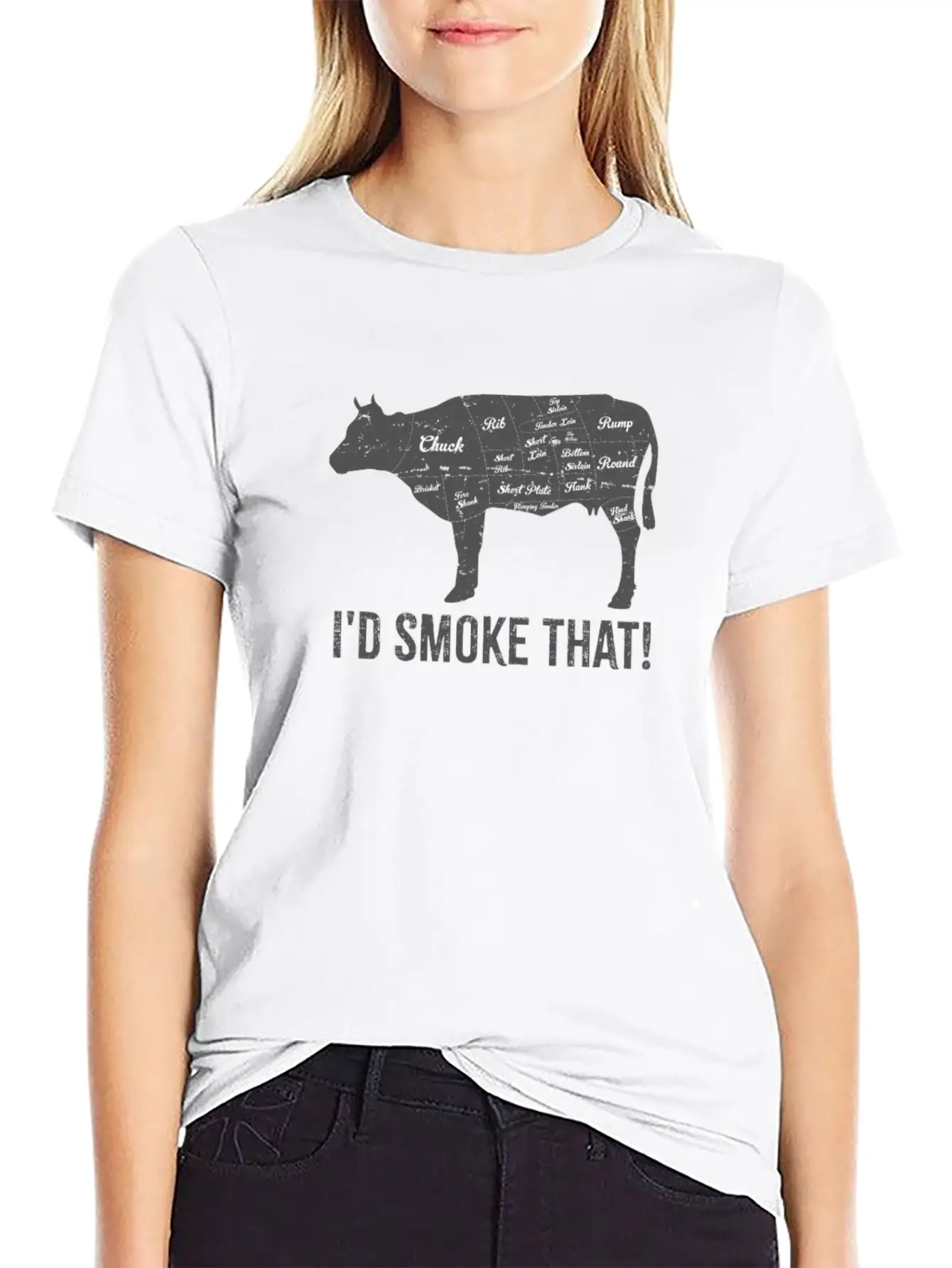 Cow I'd Smoke That BBQ Fathers Day Comfortable Minimalist Graphic Tee – Summer Style Essential