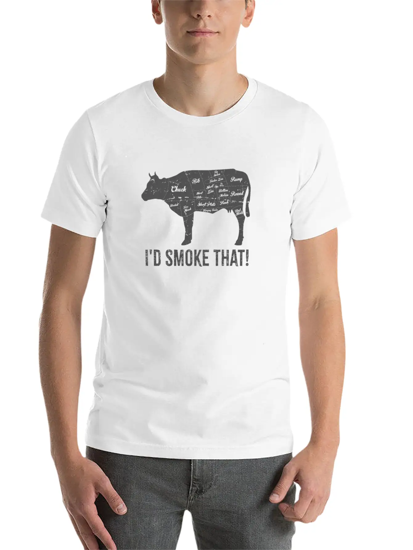 Cow I'd Smoke That BBQ Fathers Day Comfortable Minimalist Graphic Tee – Summer Style Essential