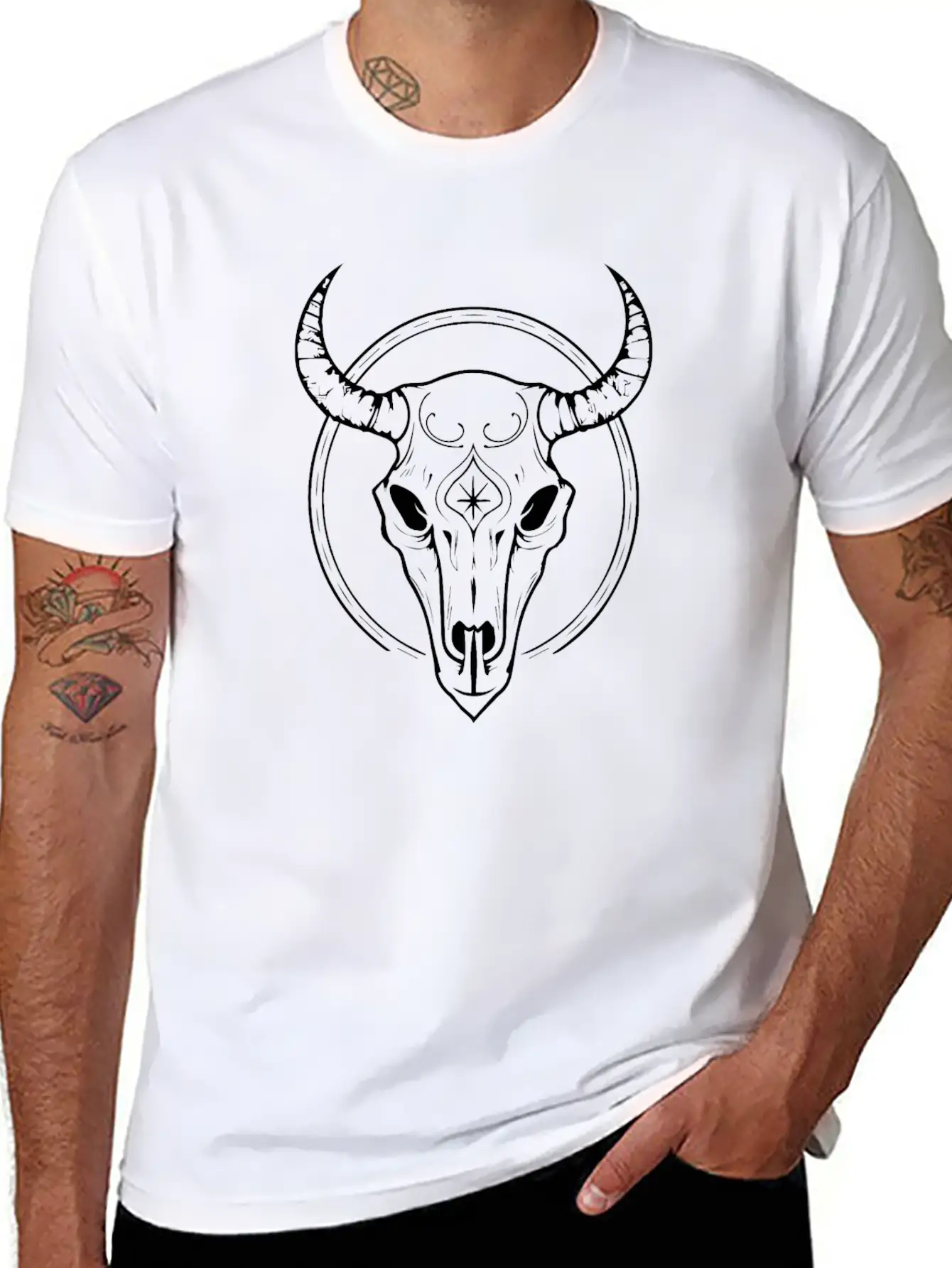 Cow Skull Boho Timeless Short Sleeve Tee – Comfy And Minimalist Design