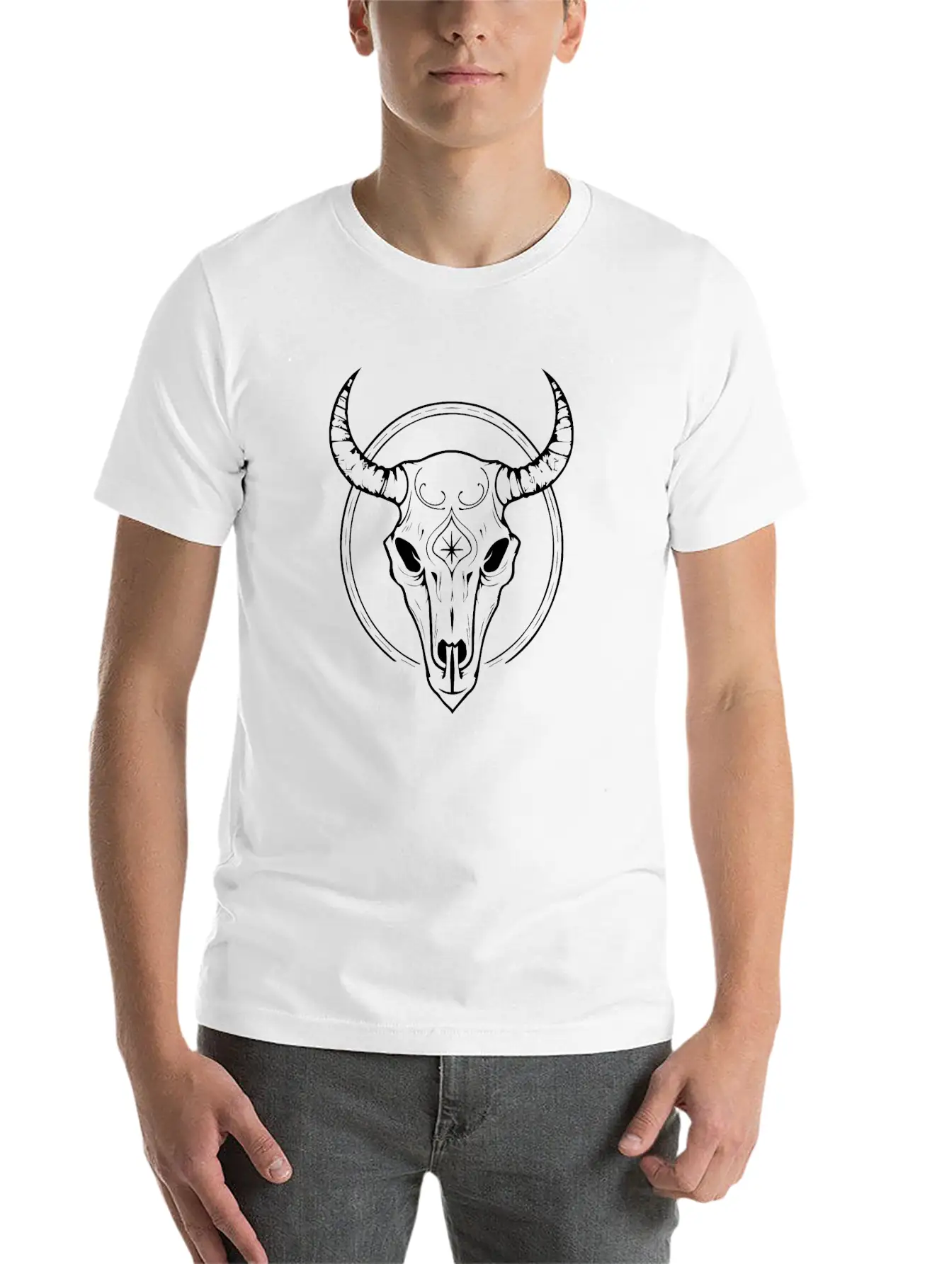 Cow Skull Boho Timeless Short Sleeve Tee – Comfy And Minimalist Design