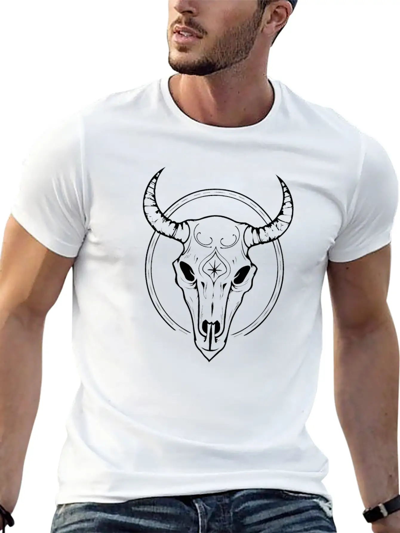 Cow Skull Boho Timeless Short Sleeve Tee – Comfy And Minimalist Design