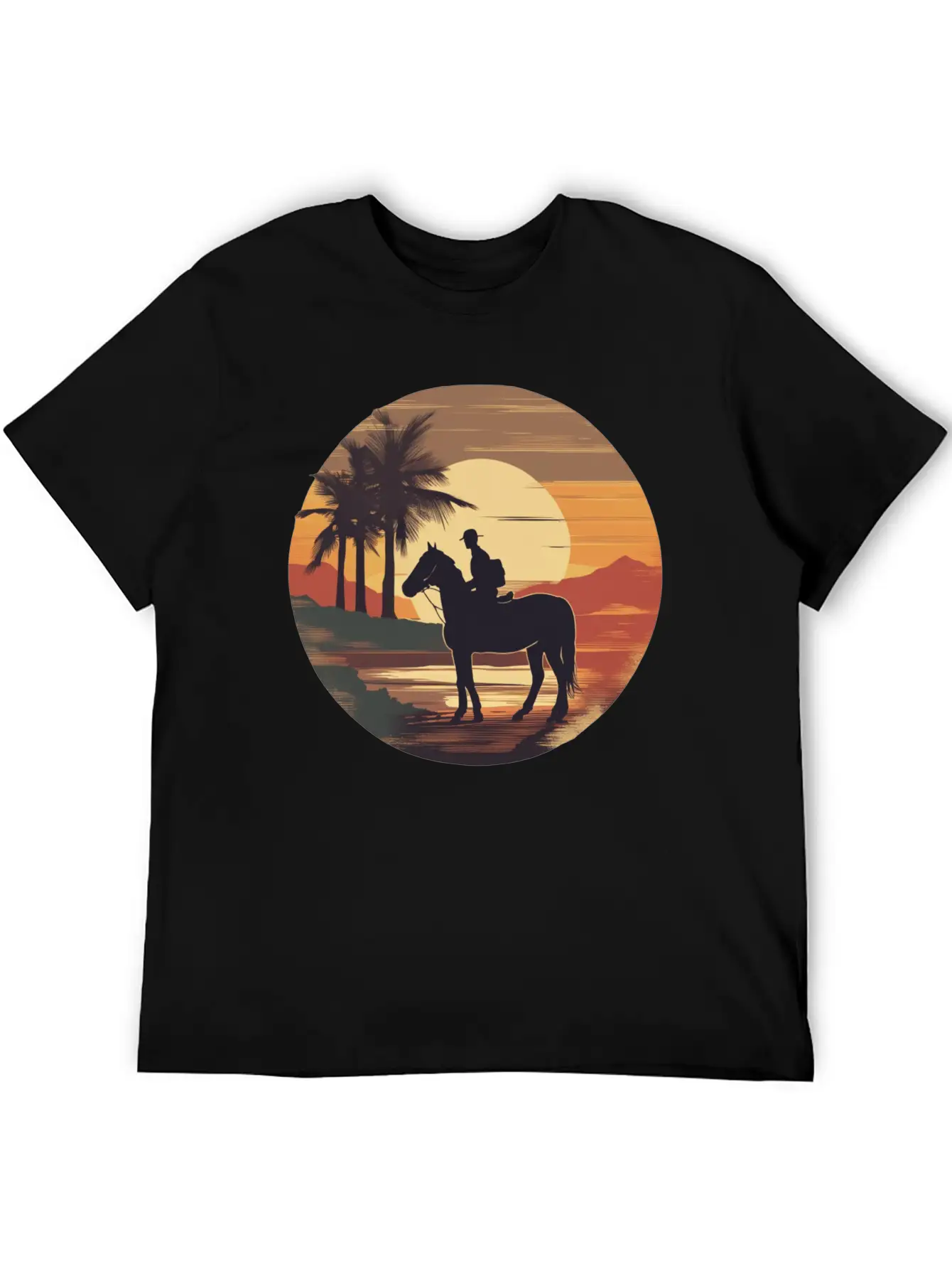 Cowboy Retro Coyboy Sunset Cowboy Horse Stylish Everyday T-Shirt – Unisex Basic Cotton Tee