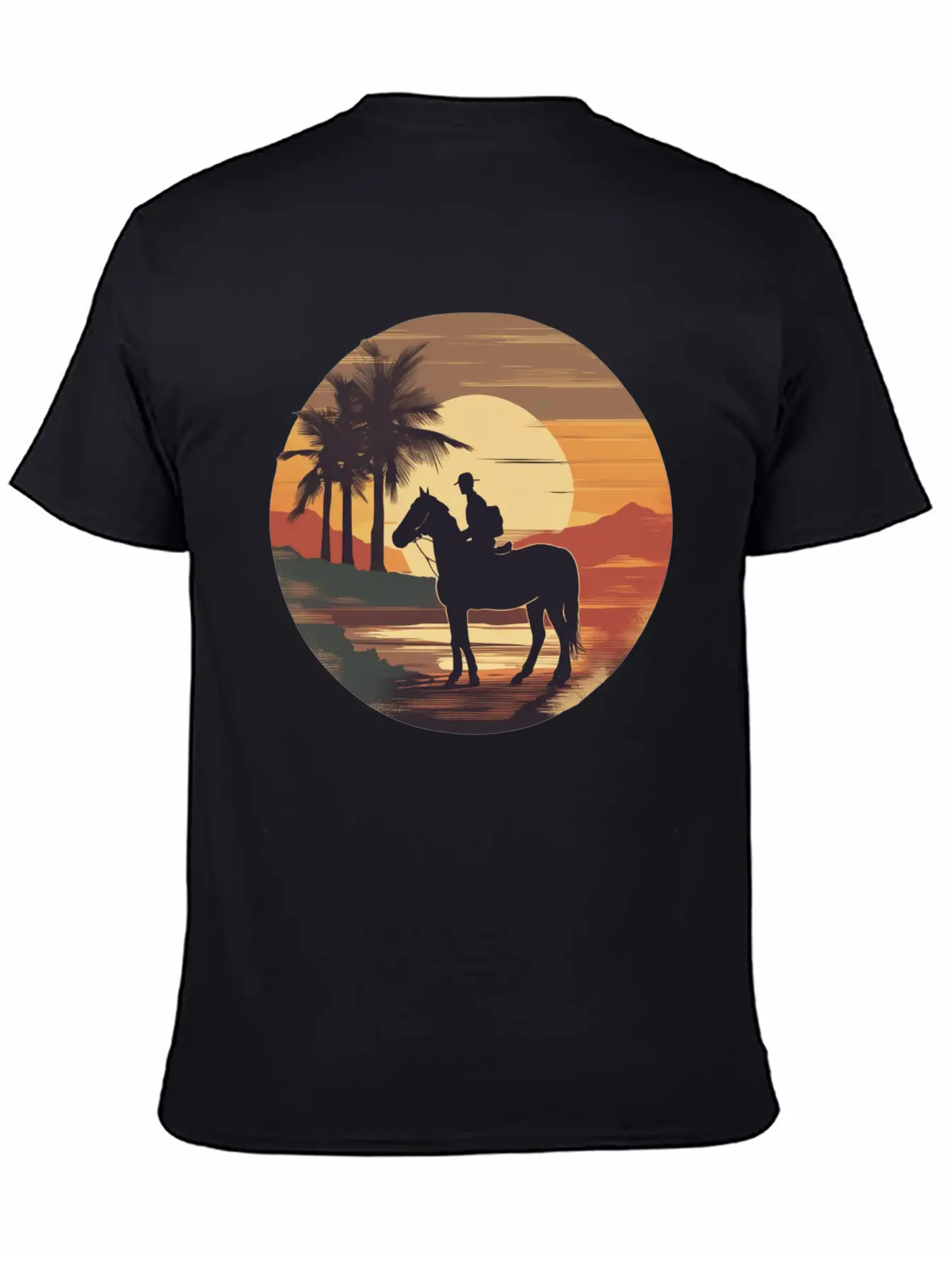 Cowboy Retro Coyboy Sunset Cowboy Horse Stylish Everyday T-Shirt – Unisex Basic Cotton Tee