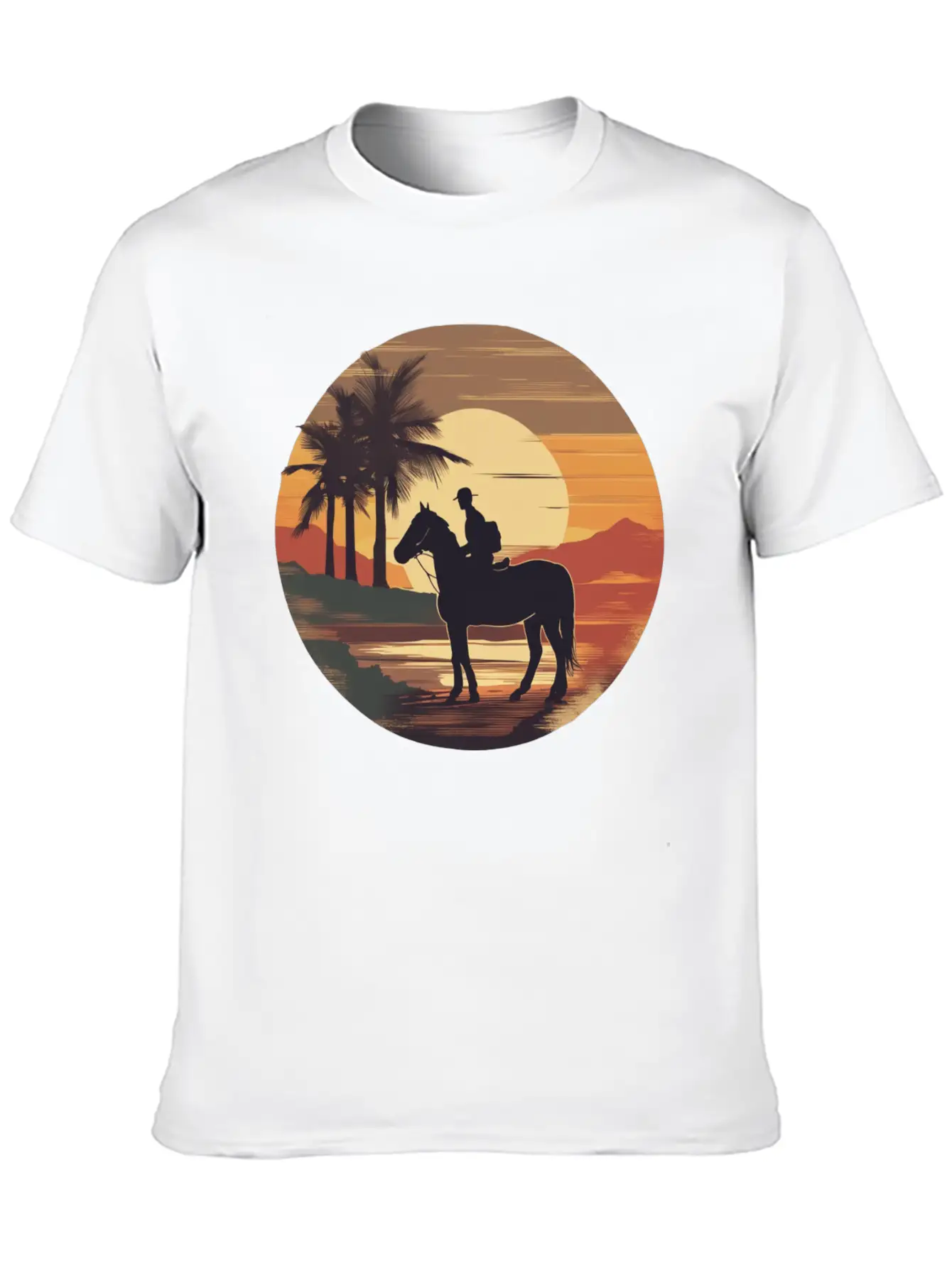 Cowboy Retro Coyboy Sunset Cowboy Horse Stylish Everyday T-Shirt – Unisex Basic Cotton Tee