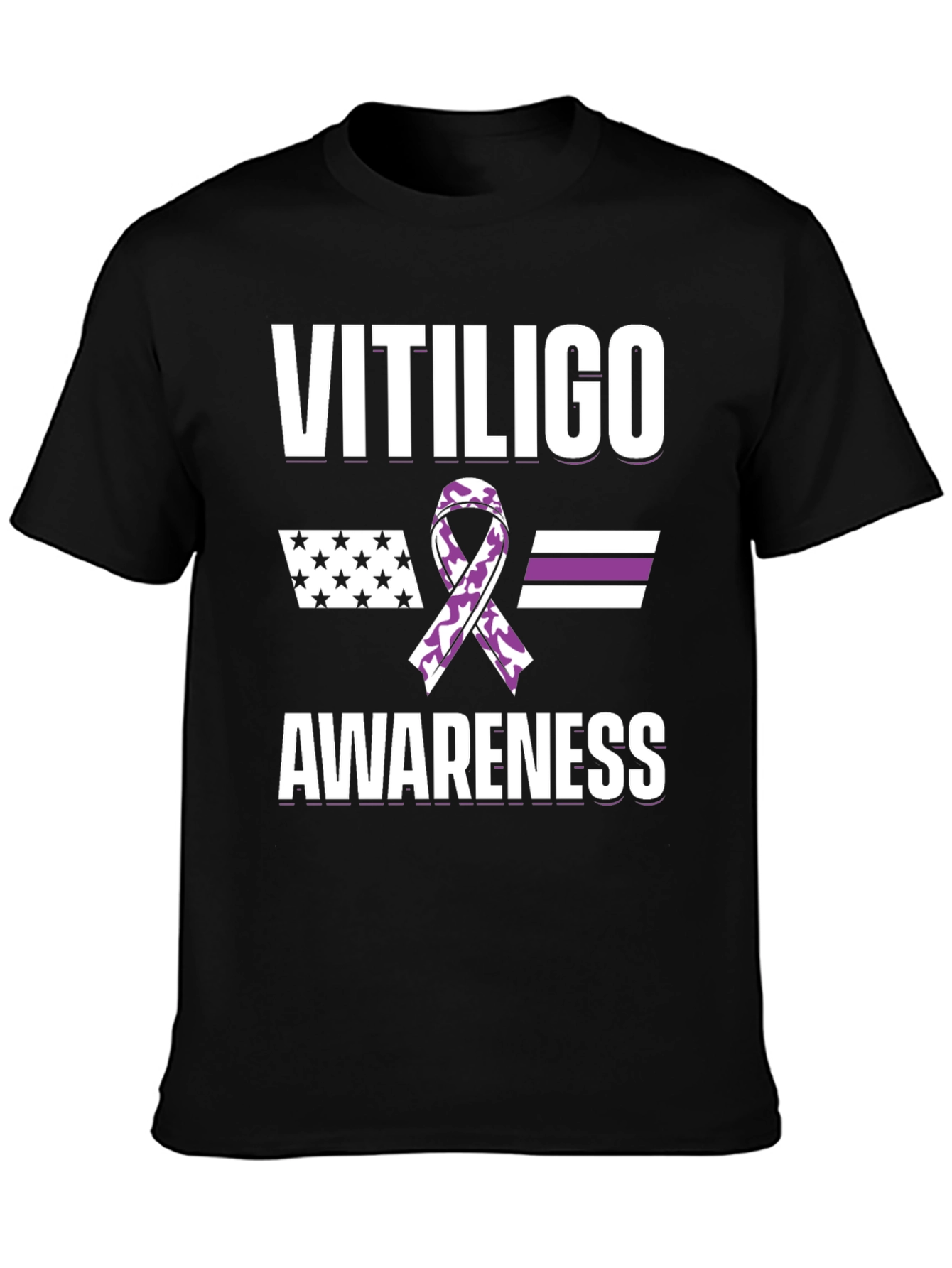Vitiligo Awareness Ribbon Graphic T-Shirt
