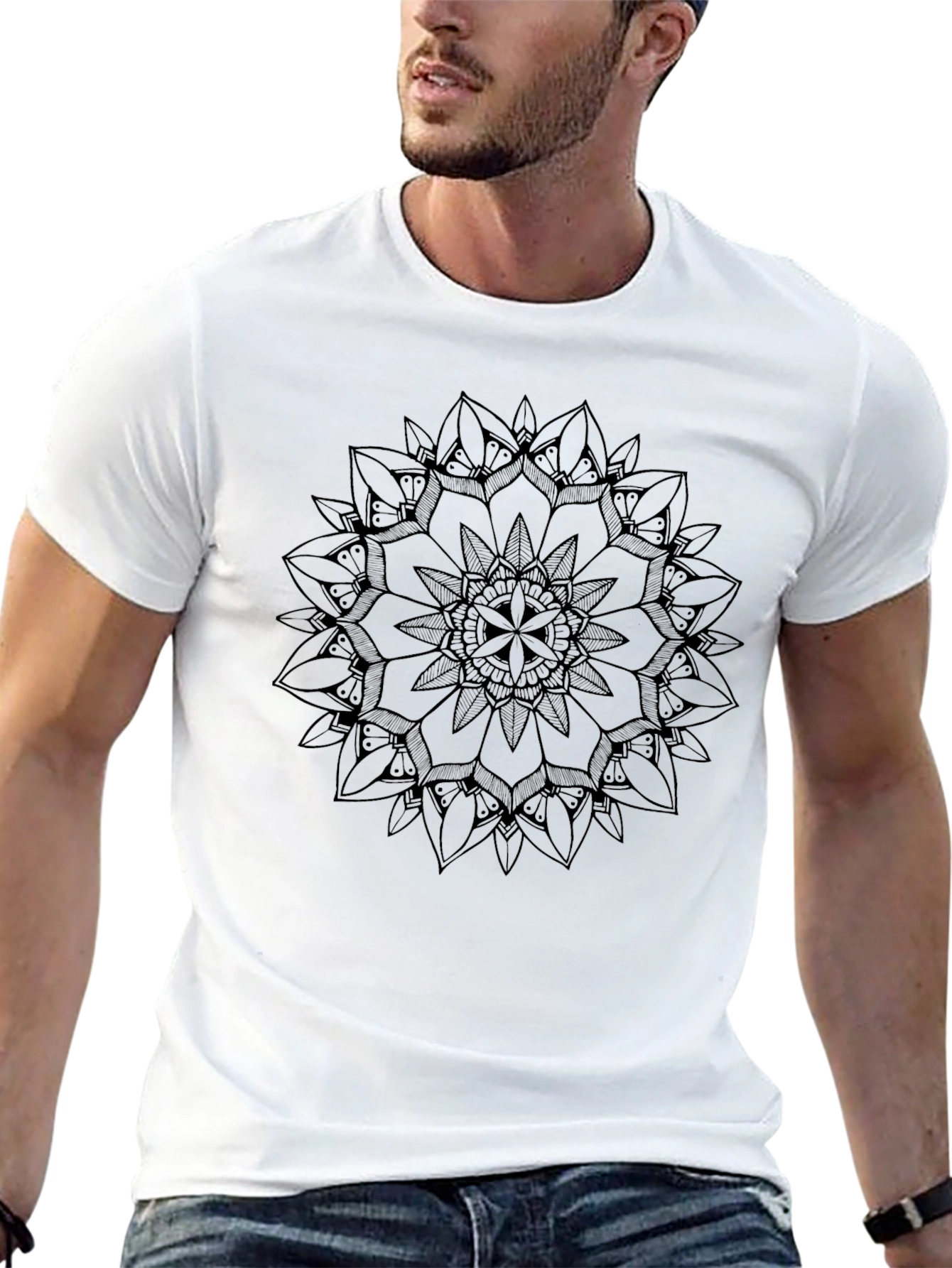Black Mandala Graphic Tee - Stylish Comfort