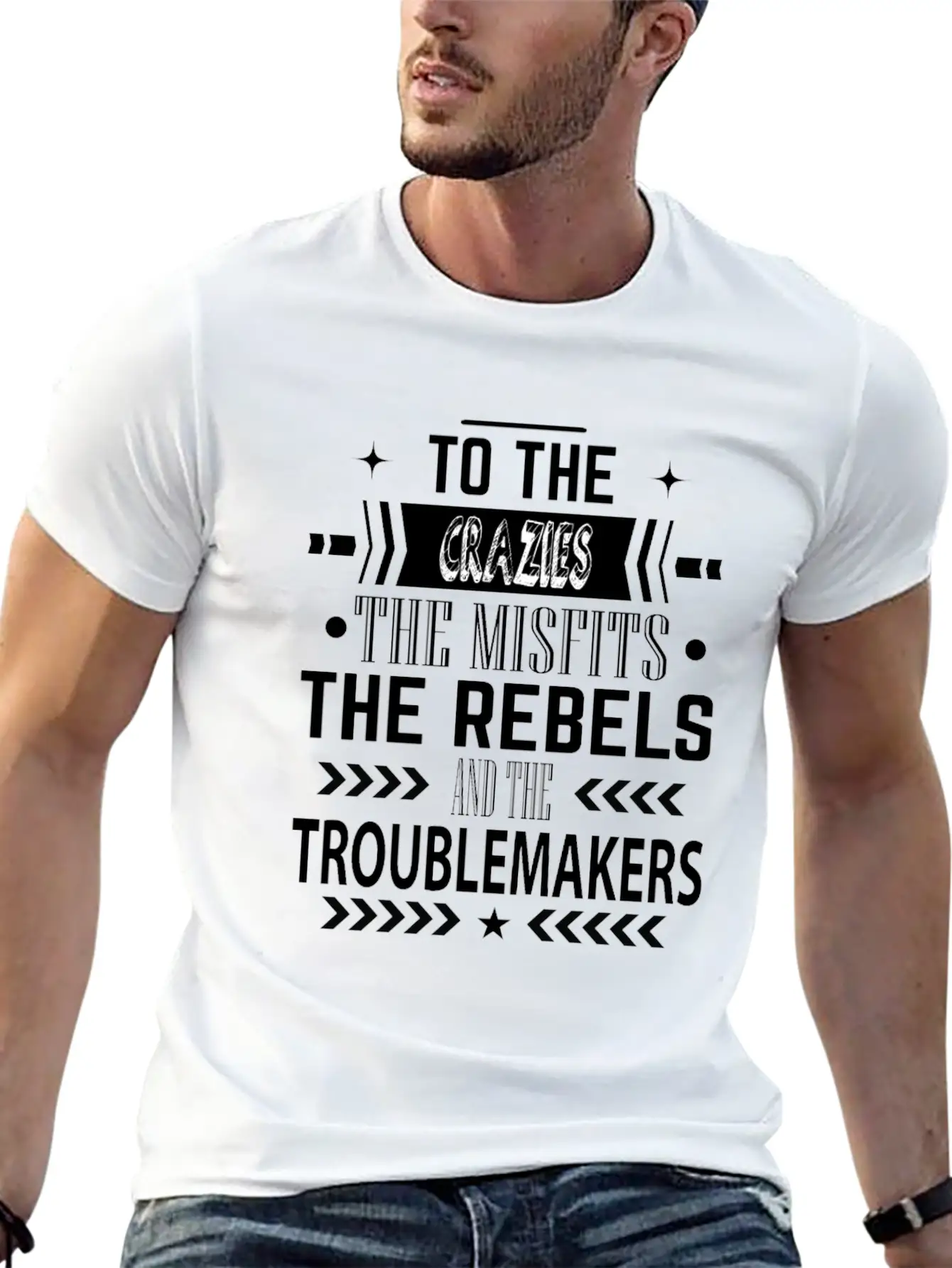 Crazies The Misfits The Rebels & Troublemakers BK Basic Graphic T-Shirt – Daily Comfort In Soft Cotton