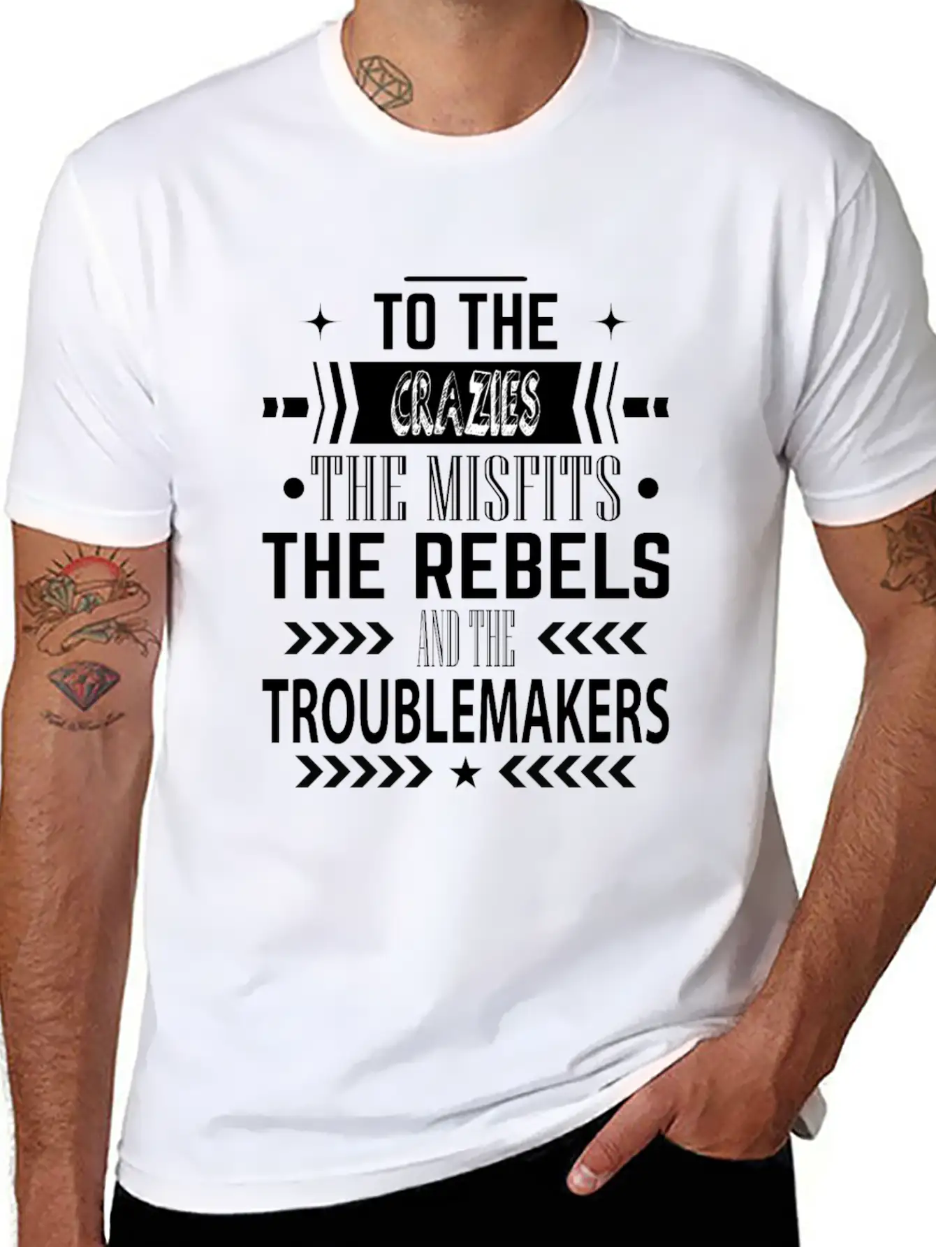 Crazies The Misfits The Rebels & Troublemakers BK Basic Graphic T-Shirt – Daily Comfort In Soft Cotton