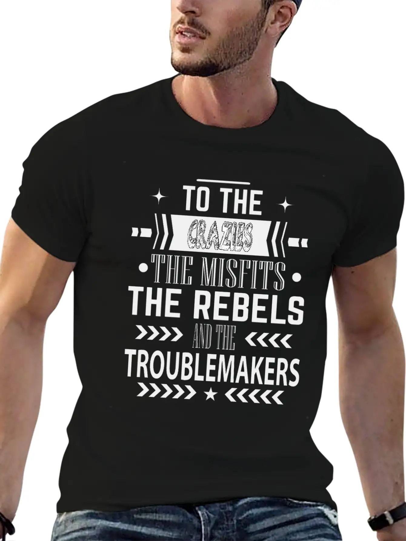Crazies The Misfits The Rebels & Troublemakers BK Basic Graphic T-Shirt – Daily Comfort In Soft Cotton