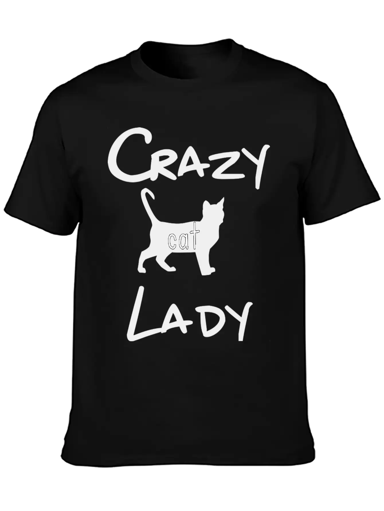 CRAZY CAT LADY Unisex Short Sleeve Soft Cotton T-Shirt – Casual Everyday Wear