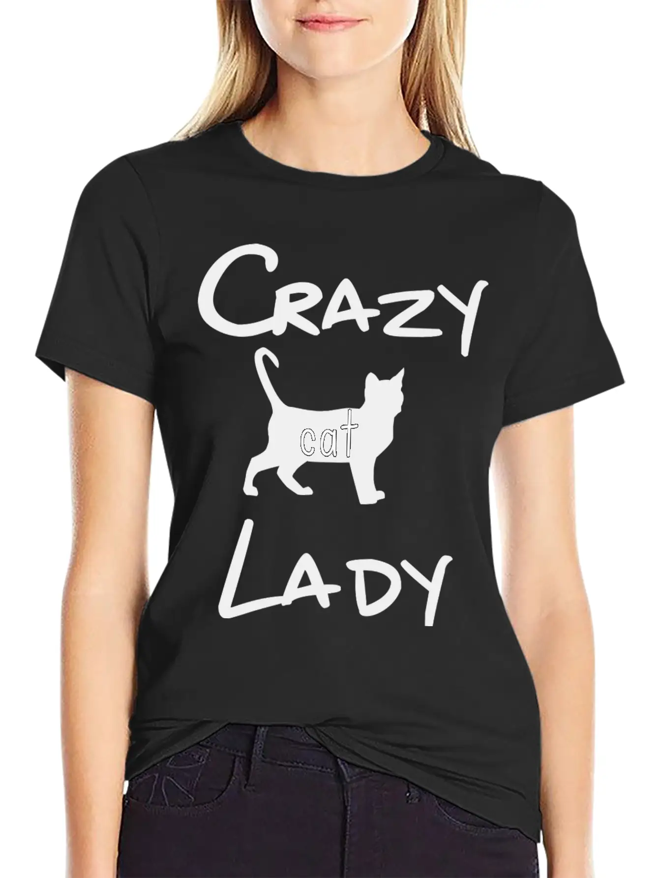 CRAZY CAT LADY Unisex Short Sleeve Soft Cotton T-Shirt – Casual Everyday Wear