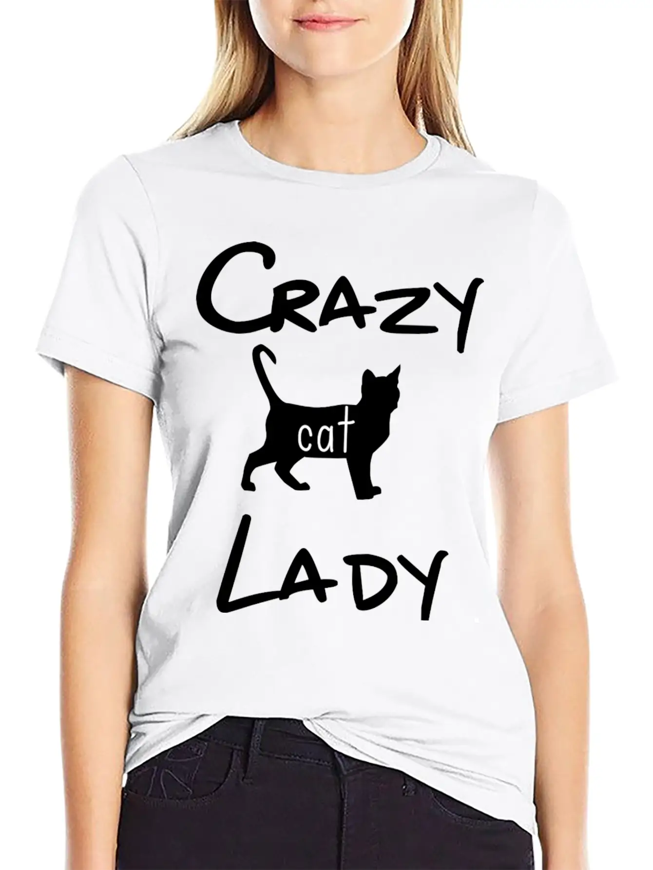 CRAZY CAT LADY Unisex Short Sleeve Soft Cotton T-Shirt – Casual Everyday Wear