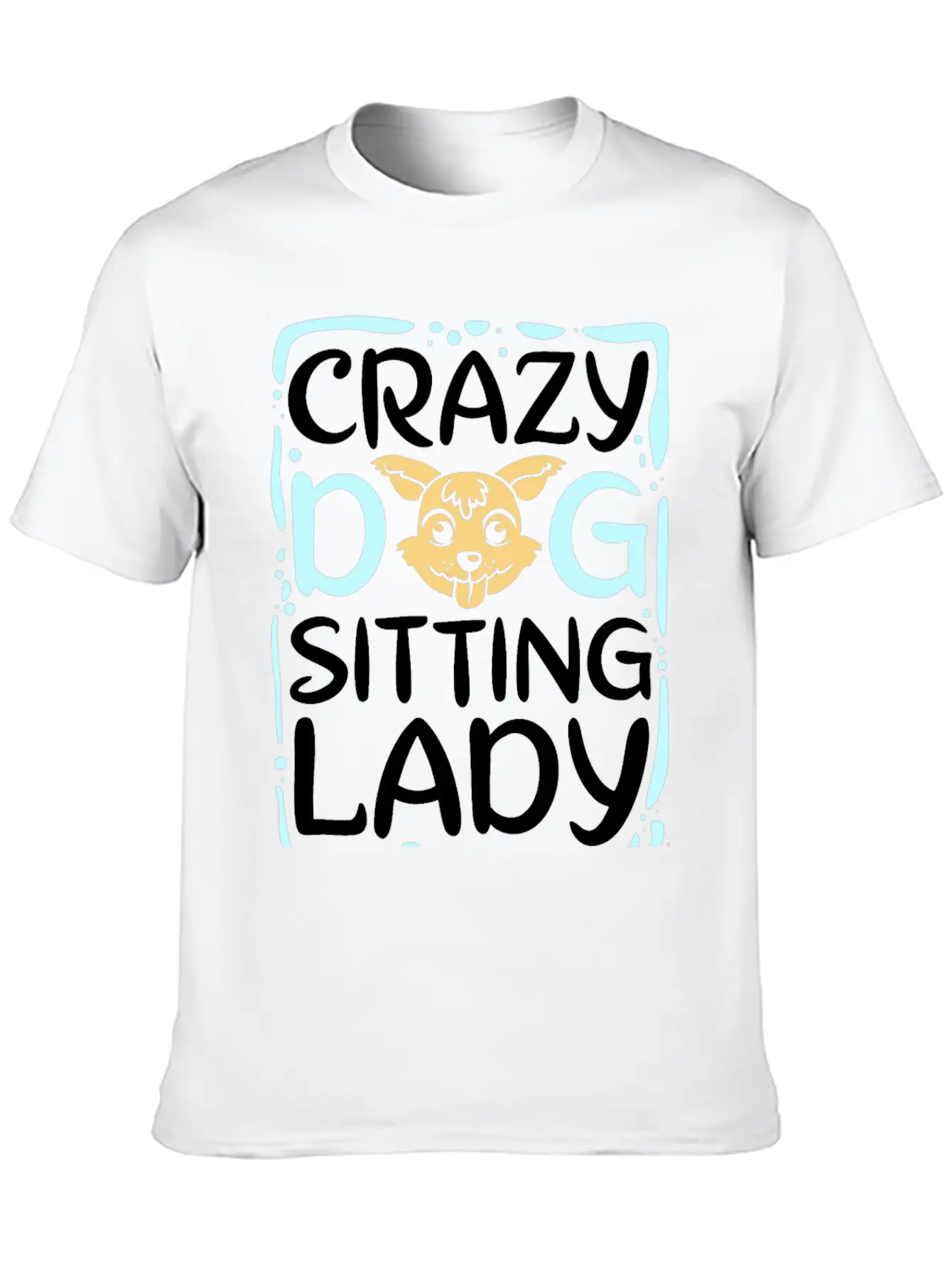 Crazy Dog Sitting Lady Timeless Short Sleeve Tee – Comfy And Minimalist Design