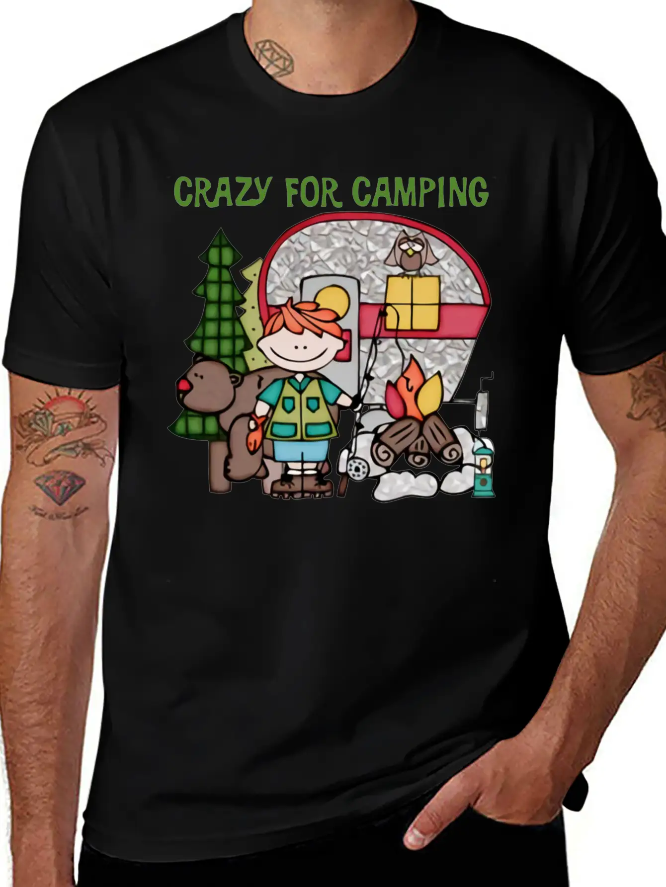 Crazy For Camping Timeless Short Sleeve Tee – Comfy And Minimalist Design