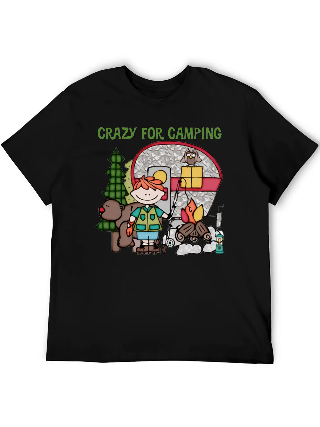 Crazy For Camping Timeless Short Sleeve Tee – Comfy And Minimalist Design