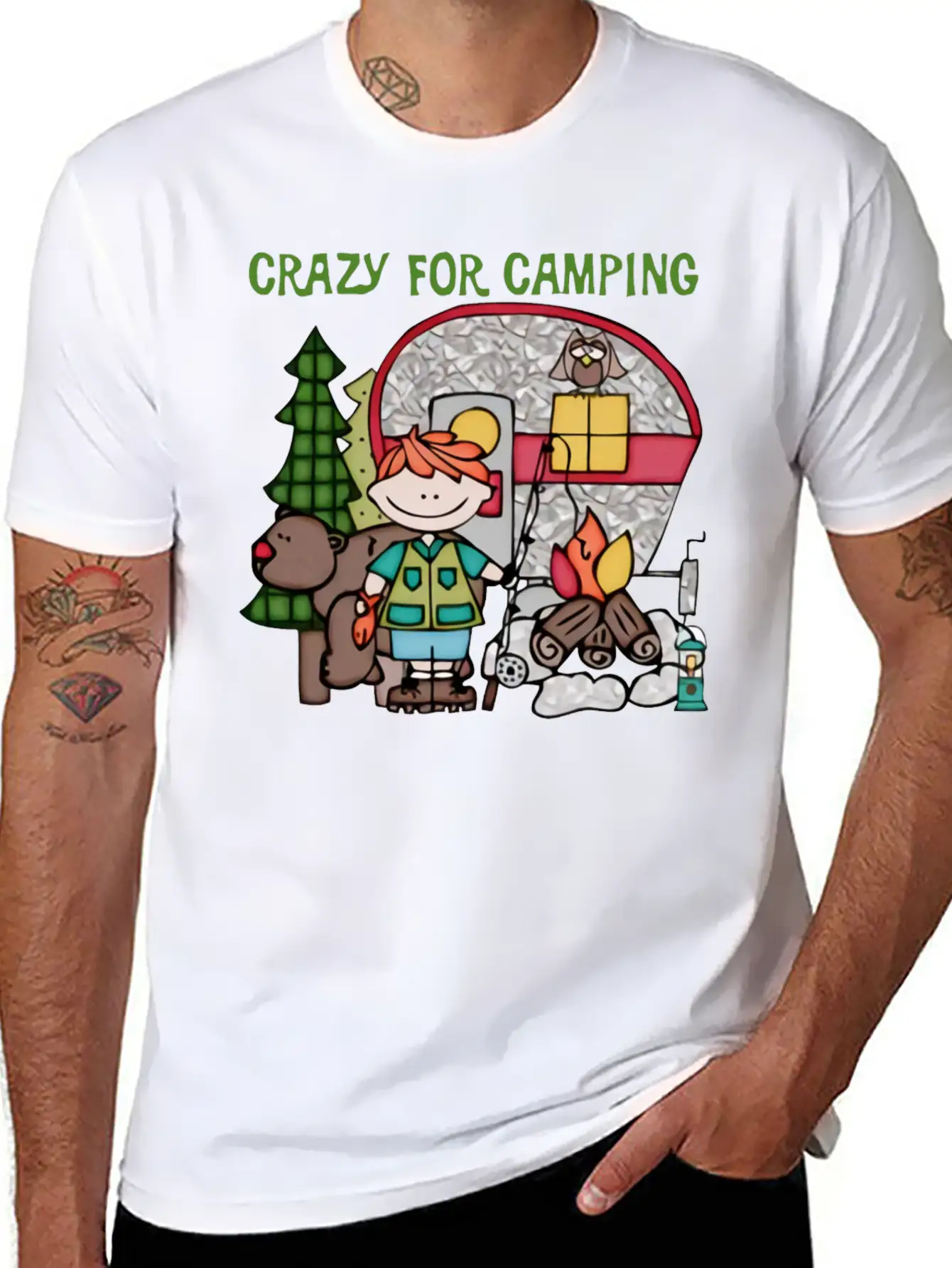Crazy For Camping Timeless Short Sleeve Tee – Comfy And Minimalist Design