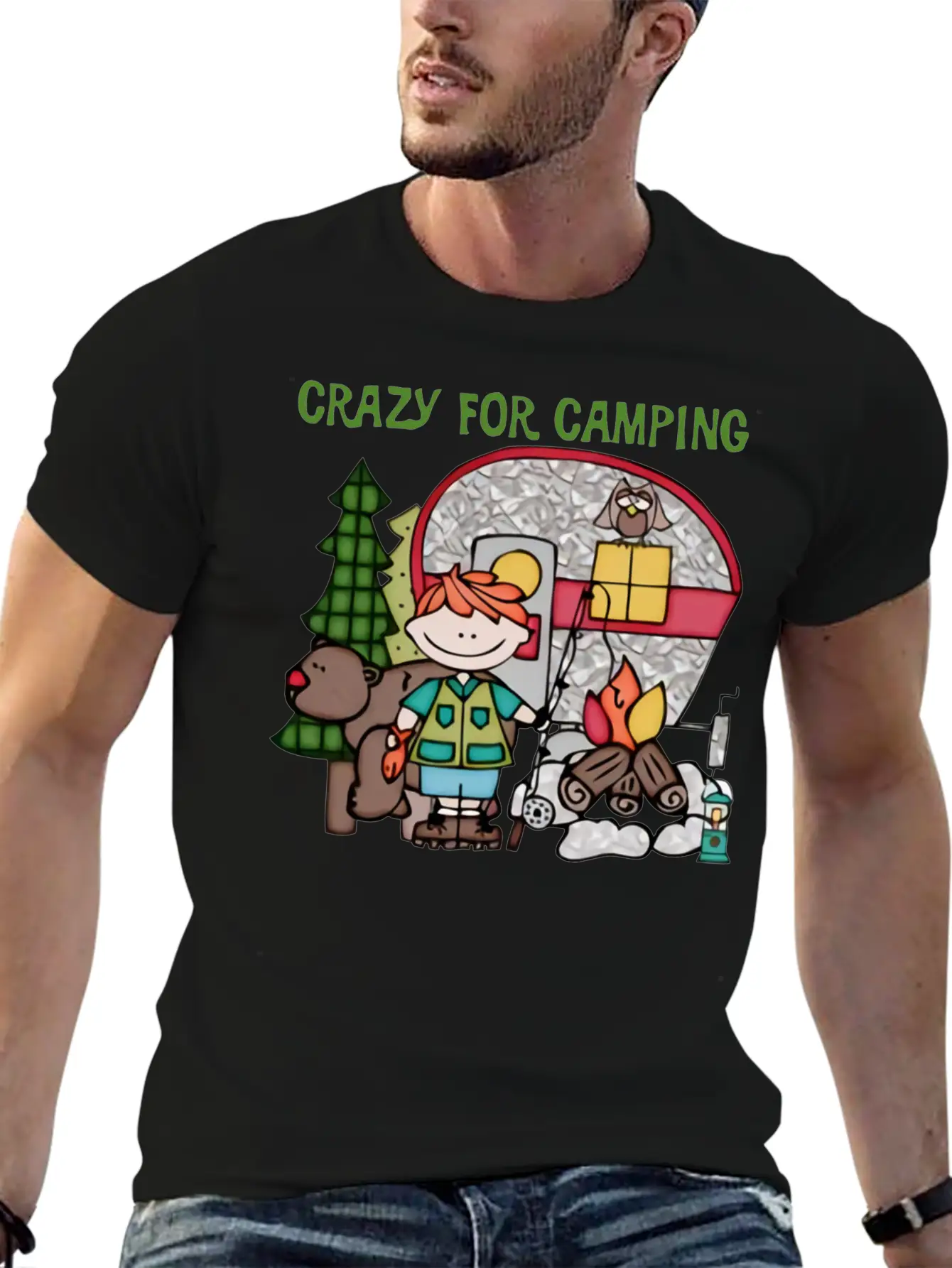 Crazy For Camping Timeless Short Sleeve Tee – Comfy And Minimalist Design