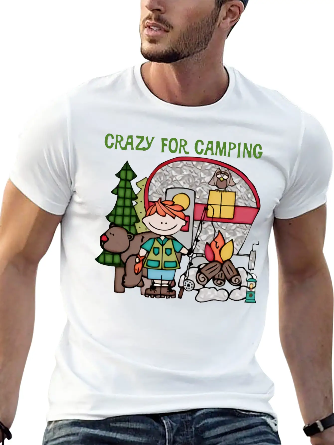 Crazy For Camping Timeless Short Sleeve Tee – Comfy And Minimalist Design