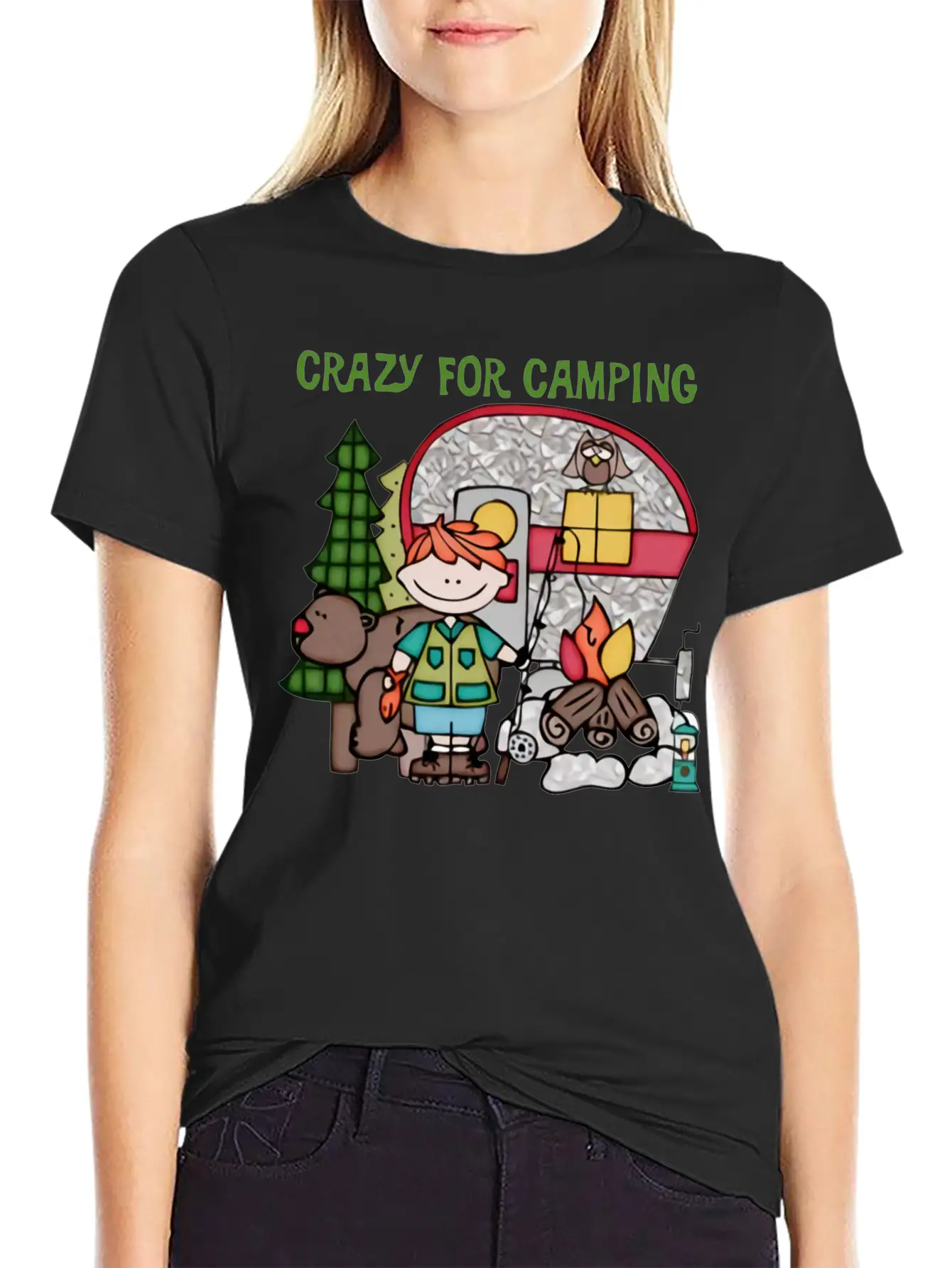 Crazy For Camping Timeless Short Sleeve Tee – Comfy And Minimalist Design