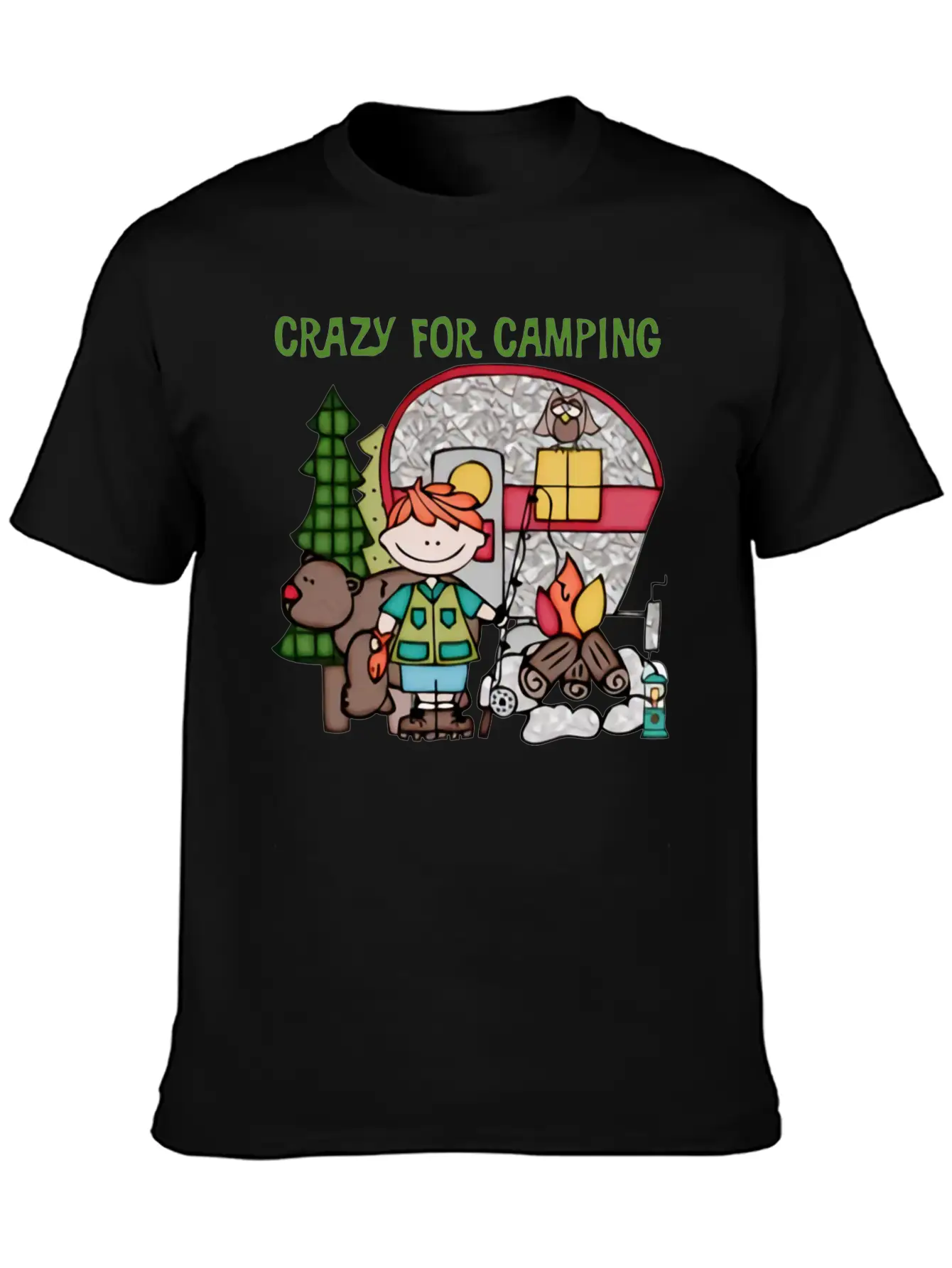Crazy For Camping Timeless Short Sleeve Tee – Comfy And Minimalist Design