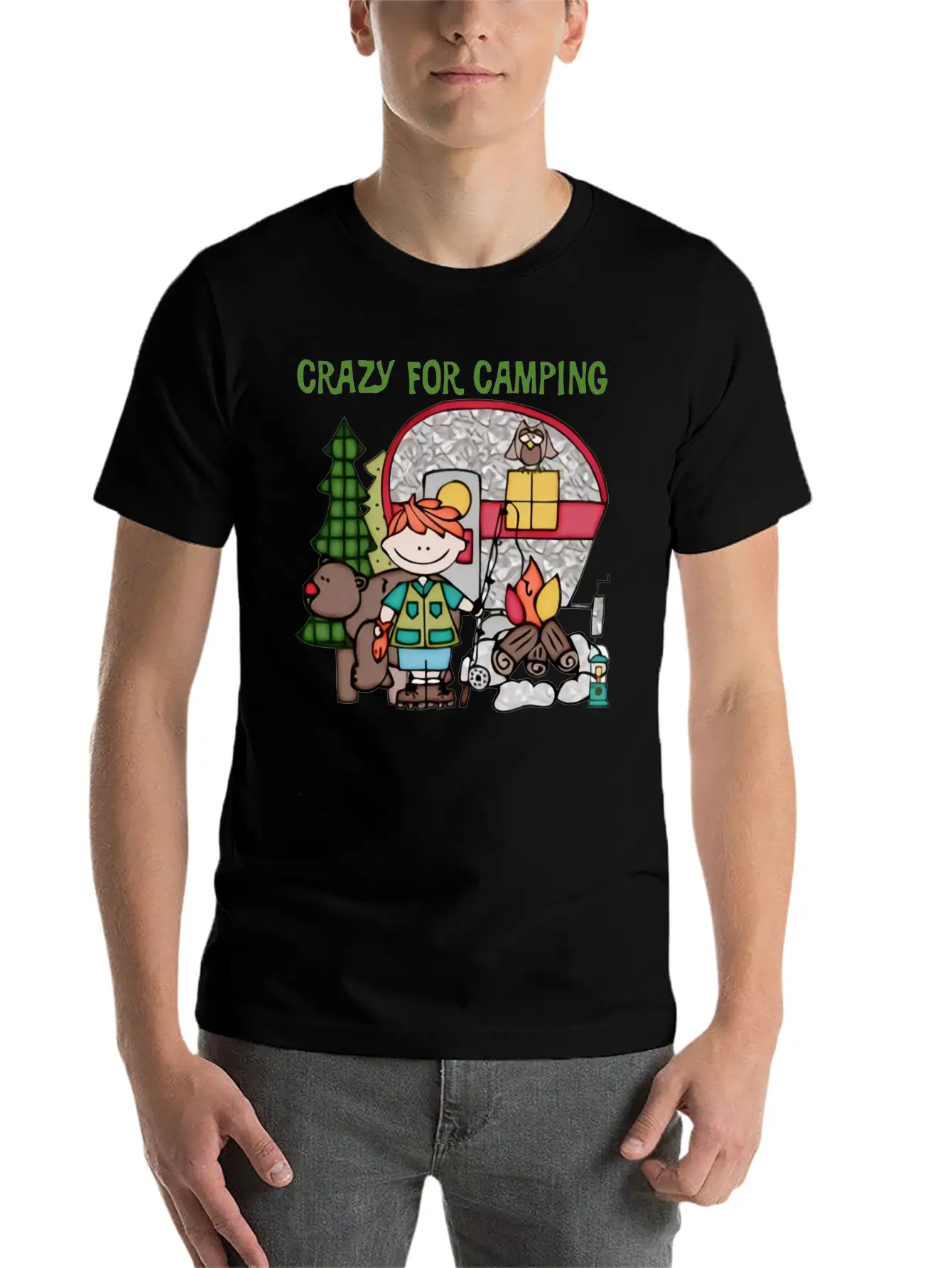 Crazy For Camping Timeless Short Sleeve Tee – Comfy And Minimalist Design