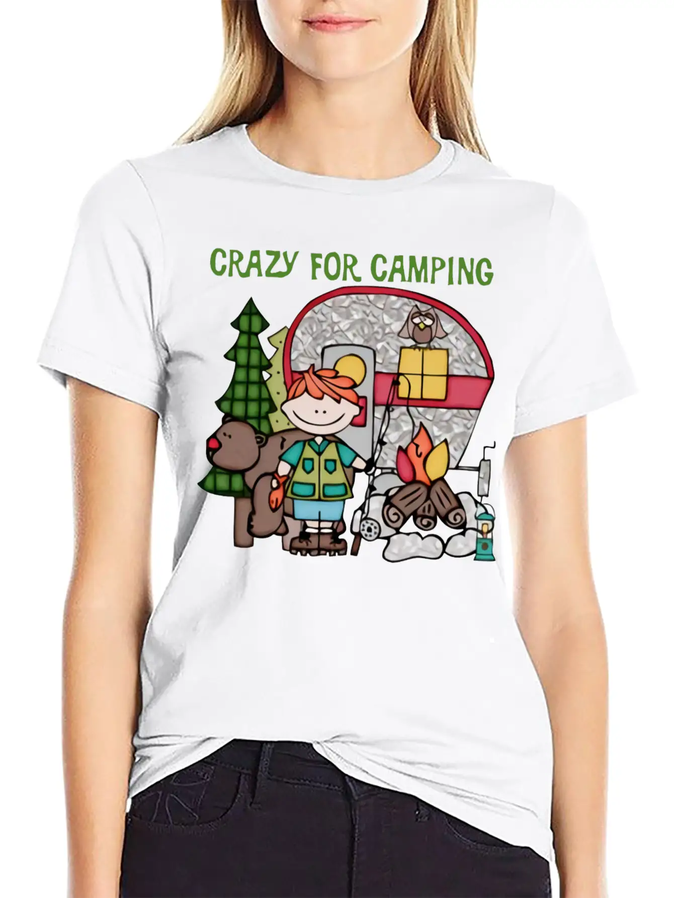Crazy For Camping Timeless Short Sleeve Tee – Comfy And Minimalist Design