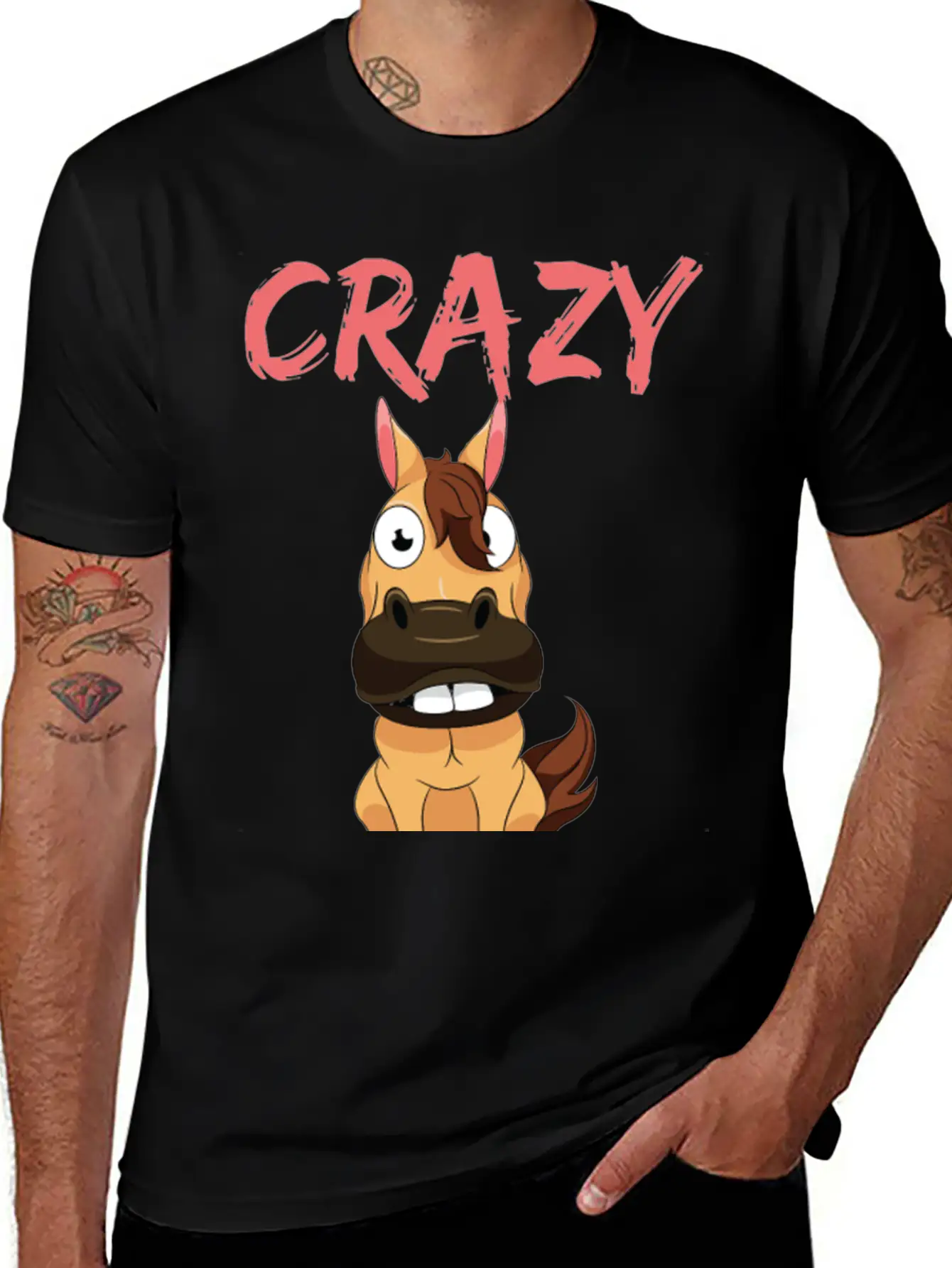 CRAZY HORSE Unisex Casual T-Shirt – Clean Design For Daily Comfort