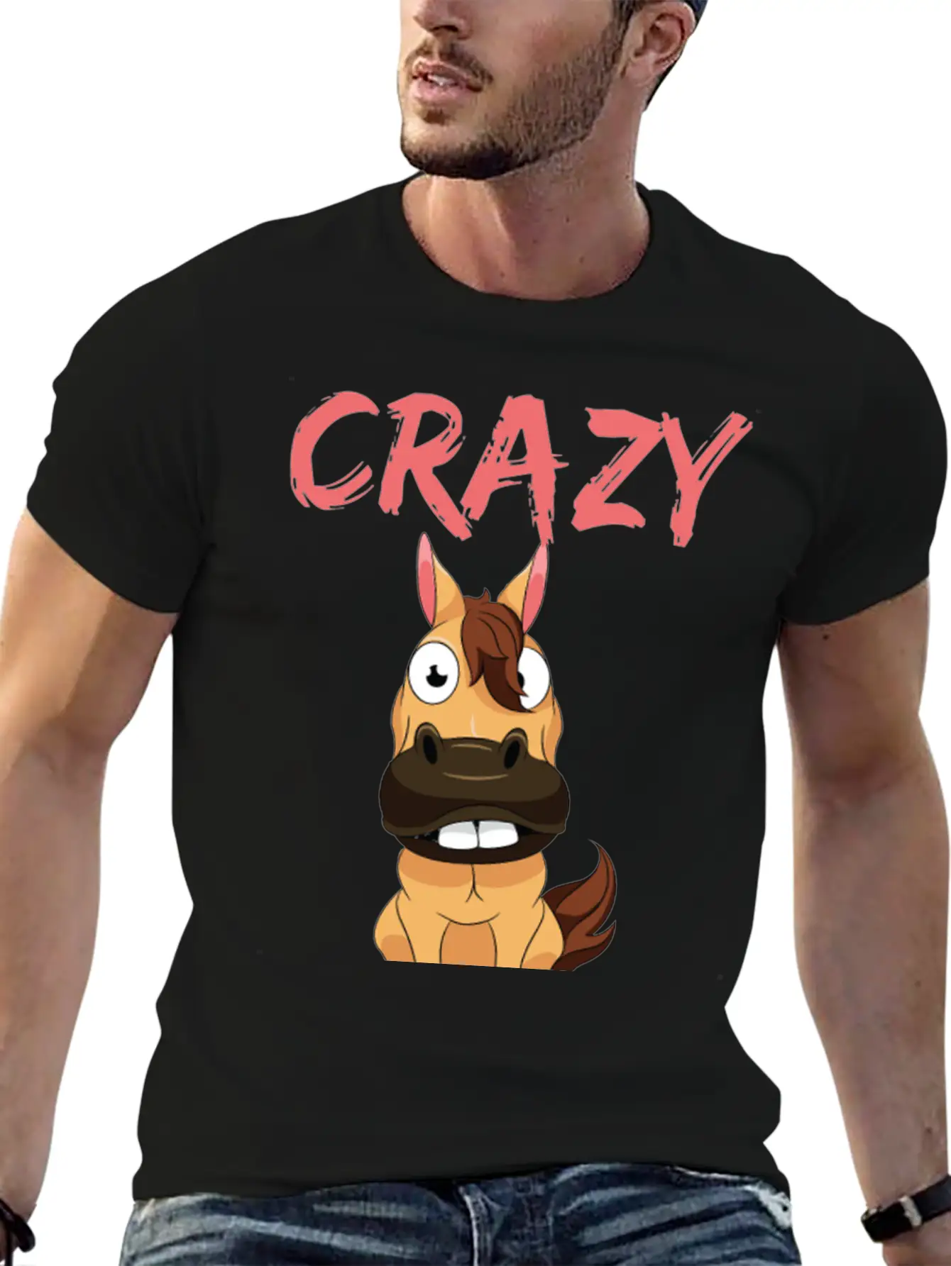 CRAZY HORSE Unisex Casual T-Shirt – Clean Design For Daily Comfort