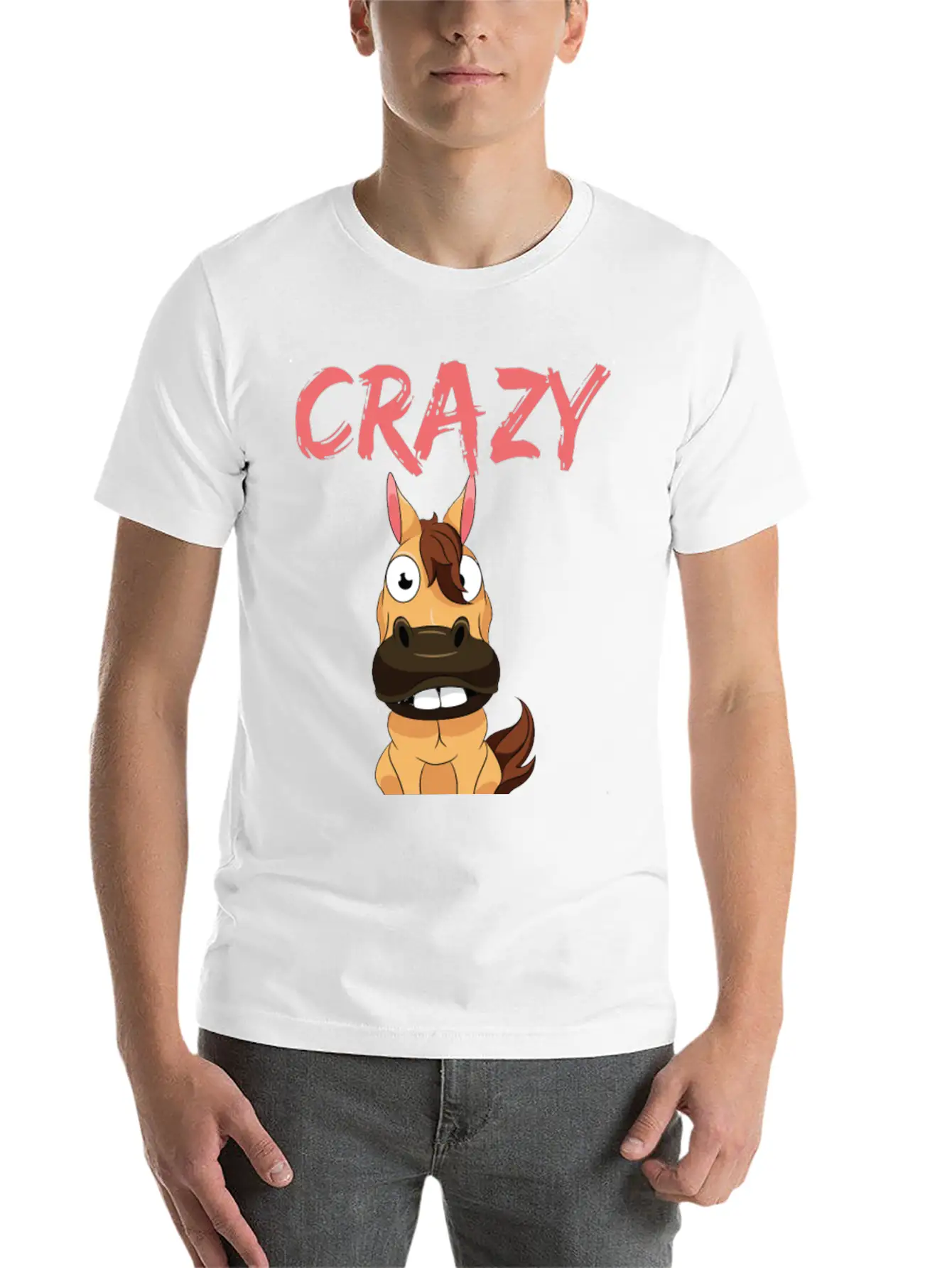 CRAZY HORSE Unisex Casual T-Shirt – Clean Design For Daily Comfort