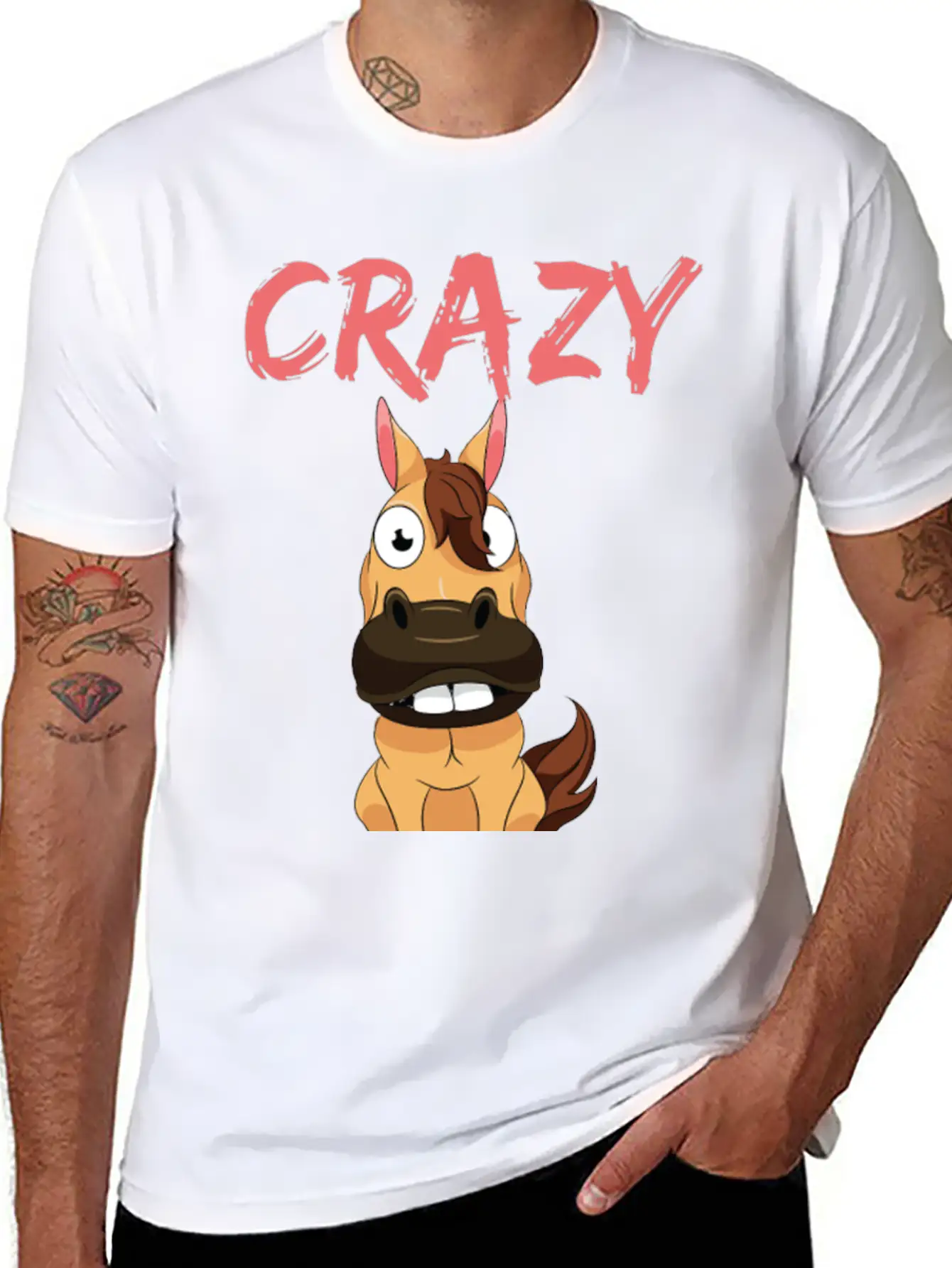CRAZY HORSE Unisex Casual T-Shirt – Clean Design For Daily Comfort