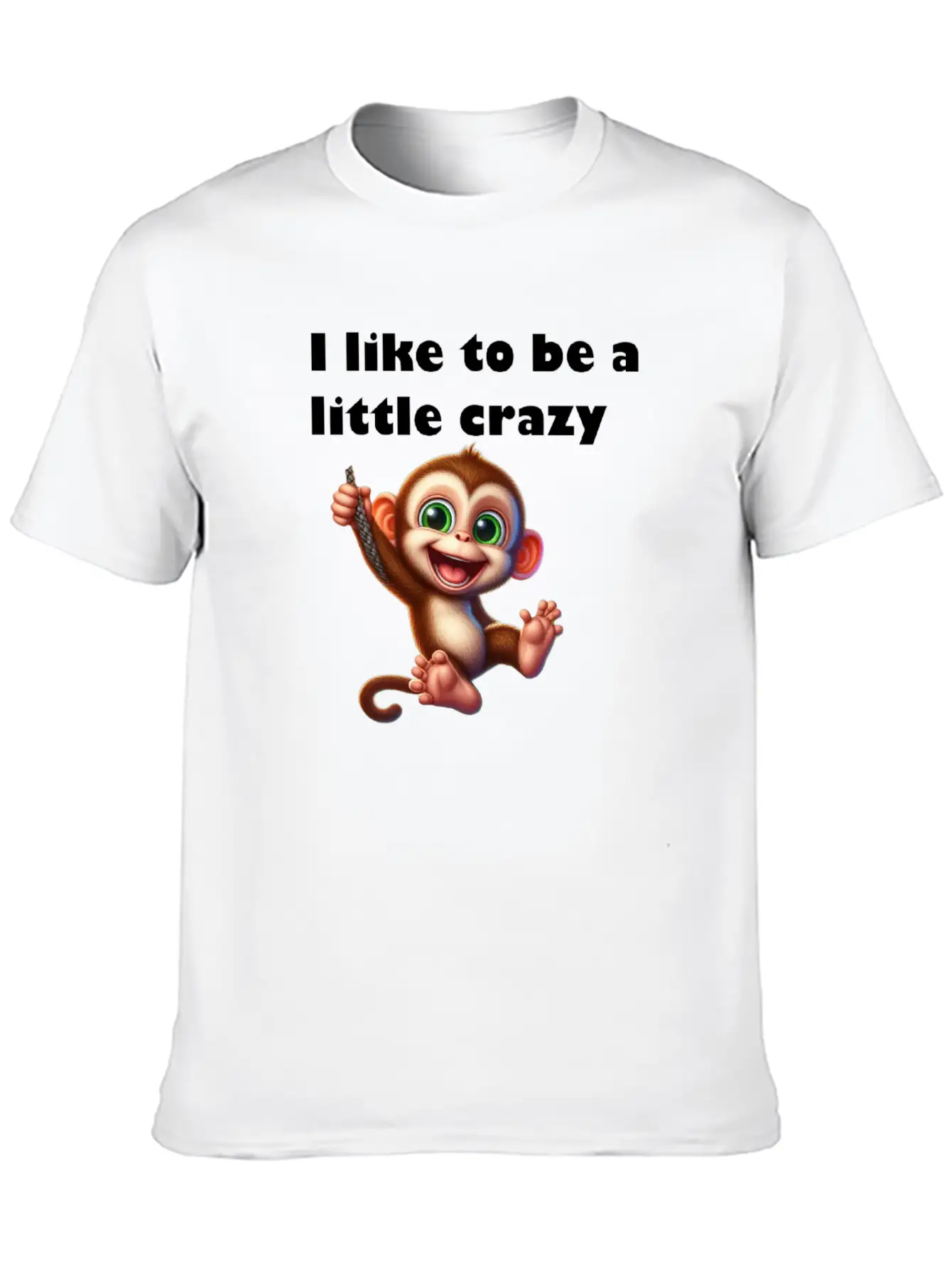 Crazy Monkey Unisex Short Sleeve Soft Cotton T-Shirt – Casual Everyday Wear